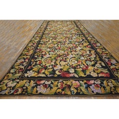 1890s Black European Floral Grand Victorian Antique French Needlepoint Gallery