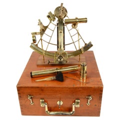 Instrument de navigation ancien sextant en laiton de Georg Hechelmann de Hambourg des années 1890