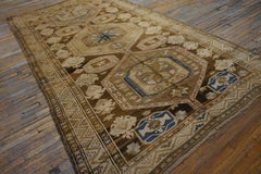 1890s Brown Geometric Caucasian Karabagh Carpet 66"x12'2"
