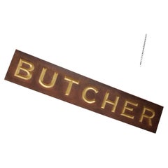 Antique 1890's Carved & Gilded Butcher's Trade Sign