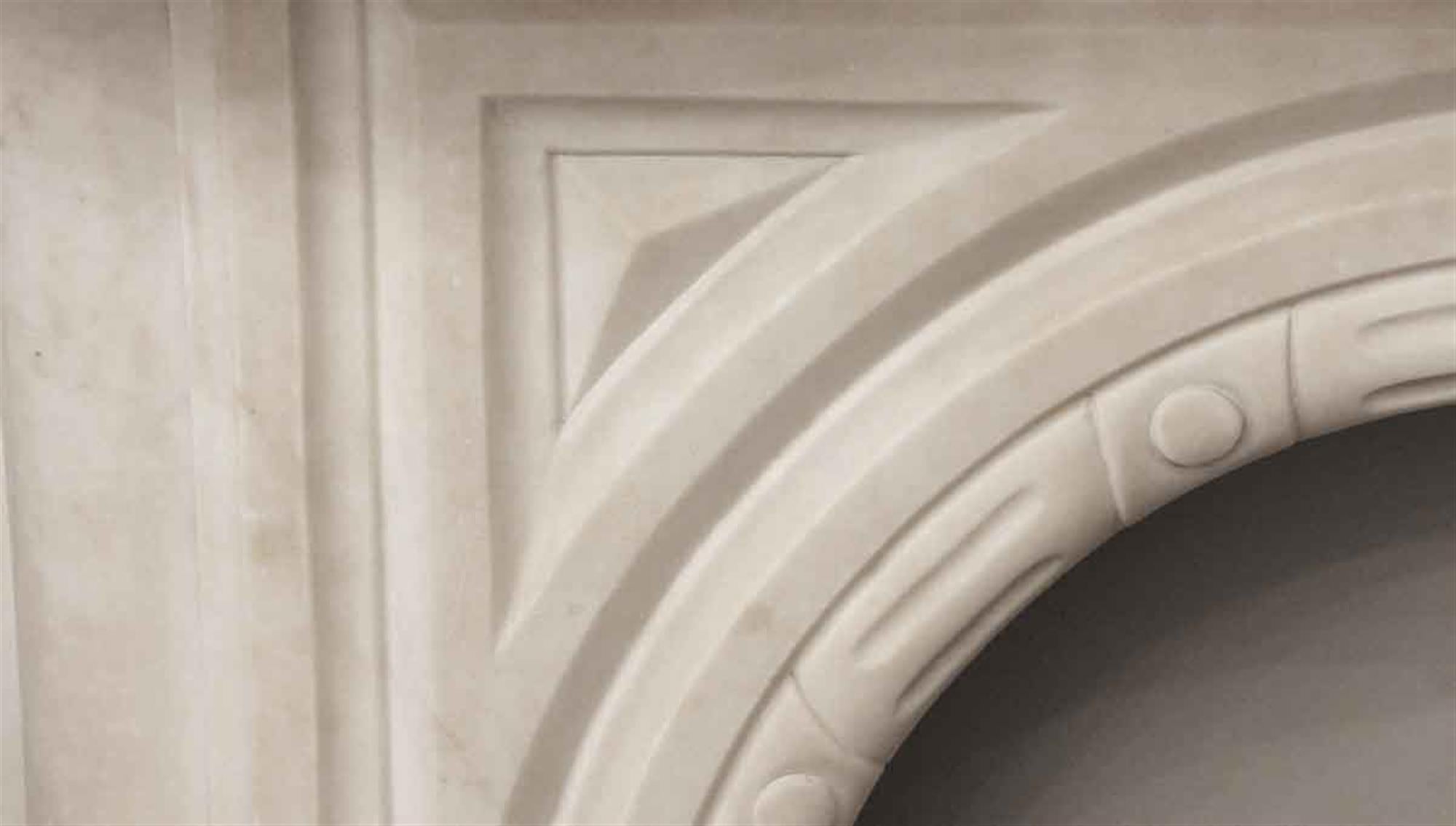 1890s Carved White Marble Mantel with Fruit Details from a Manhattan Apartment In Good Condition In New York, NY
