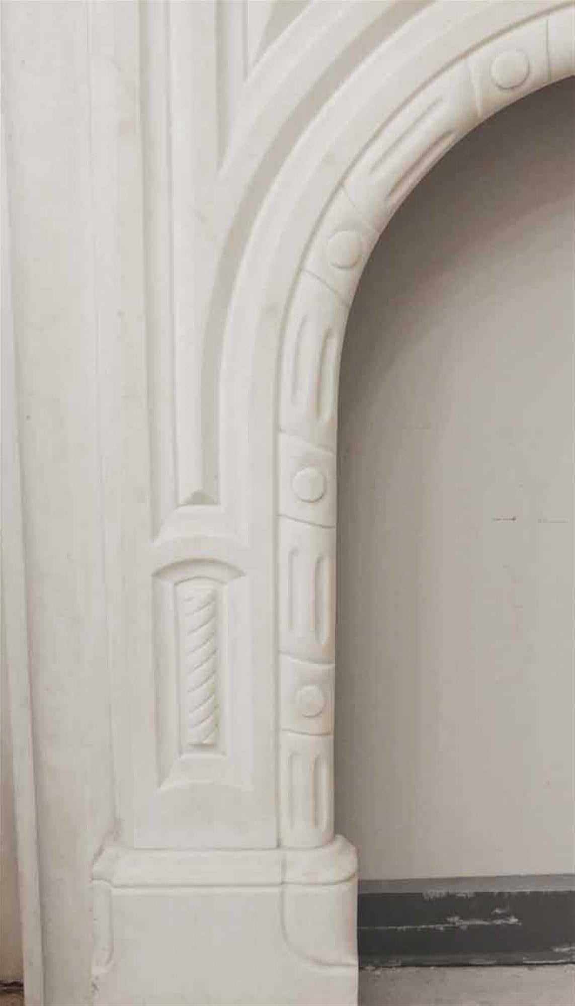 Late 19th Century 1890s Carved White Marble Mantel with Fruit Details from a Manhattan Apartment