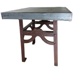 1890s Cast Iron Meat Cutting Table Island from B.A. Stevens Co.