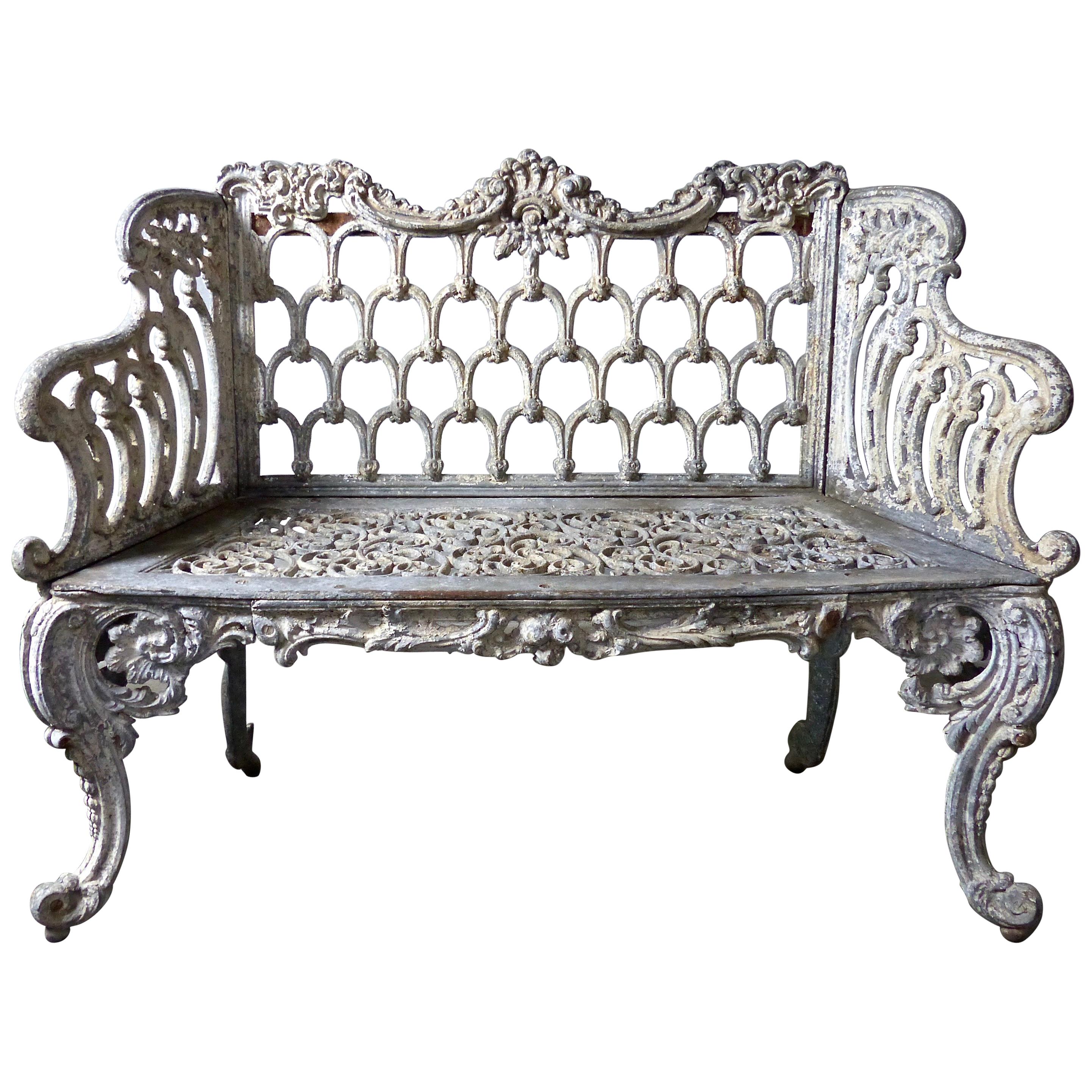 1890s Cast Iron White House American Garden Benches 'Pair'