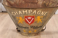 1890s Château Villaret French Grape Picking Hod with Champagne Label
