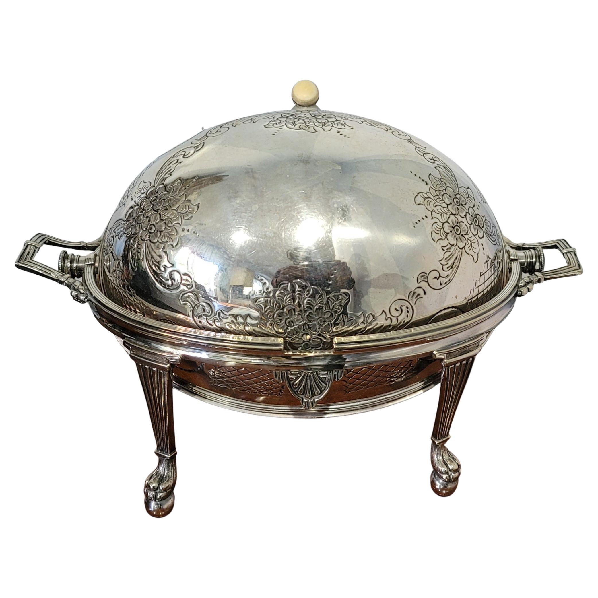1890s Drew & Sons Revolving Electroplate Silver Oval Serving Dish For Sale 2