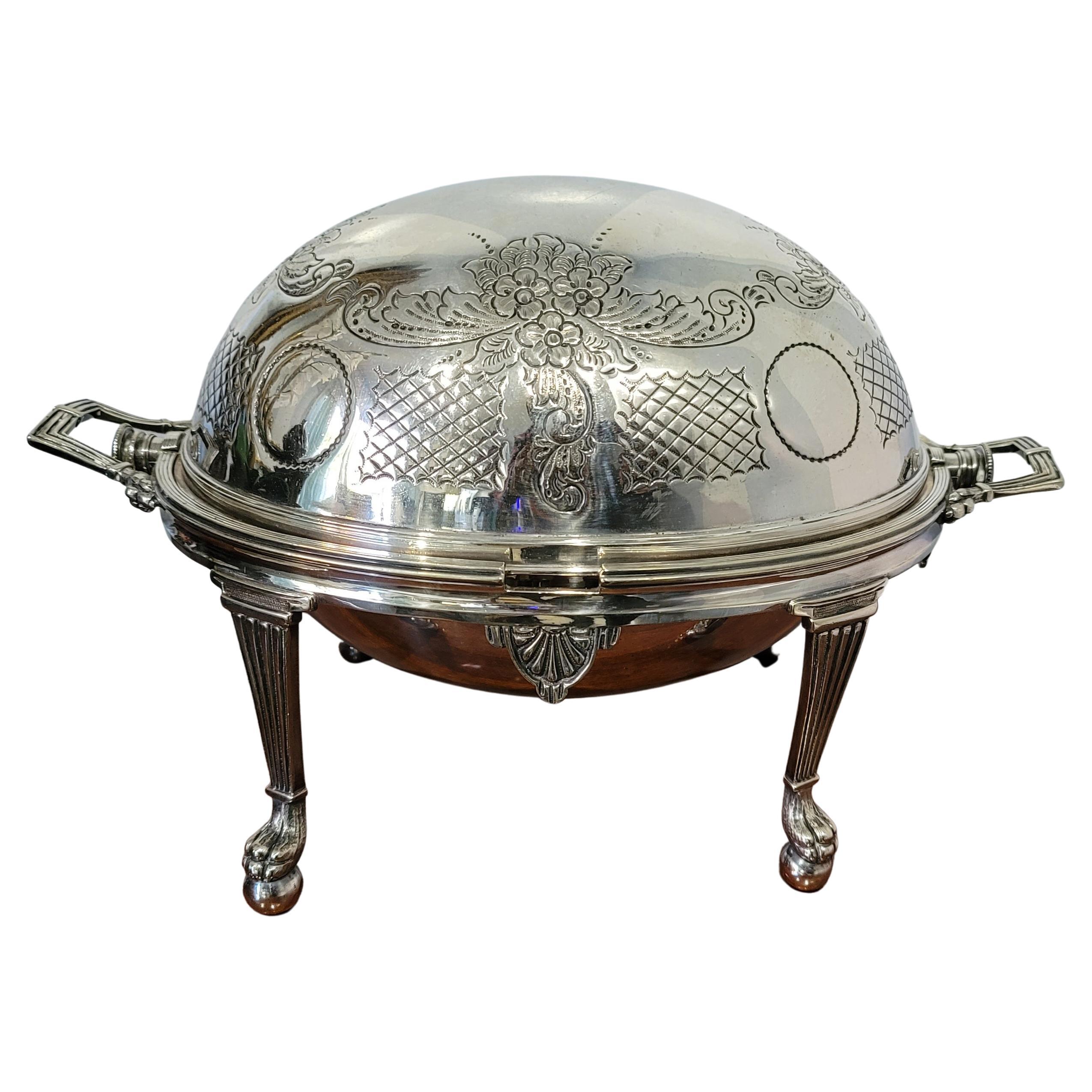 1890s Drew & Sons Revolving Electroplate Silver Oval Serving Dish For Sale 3