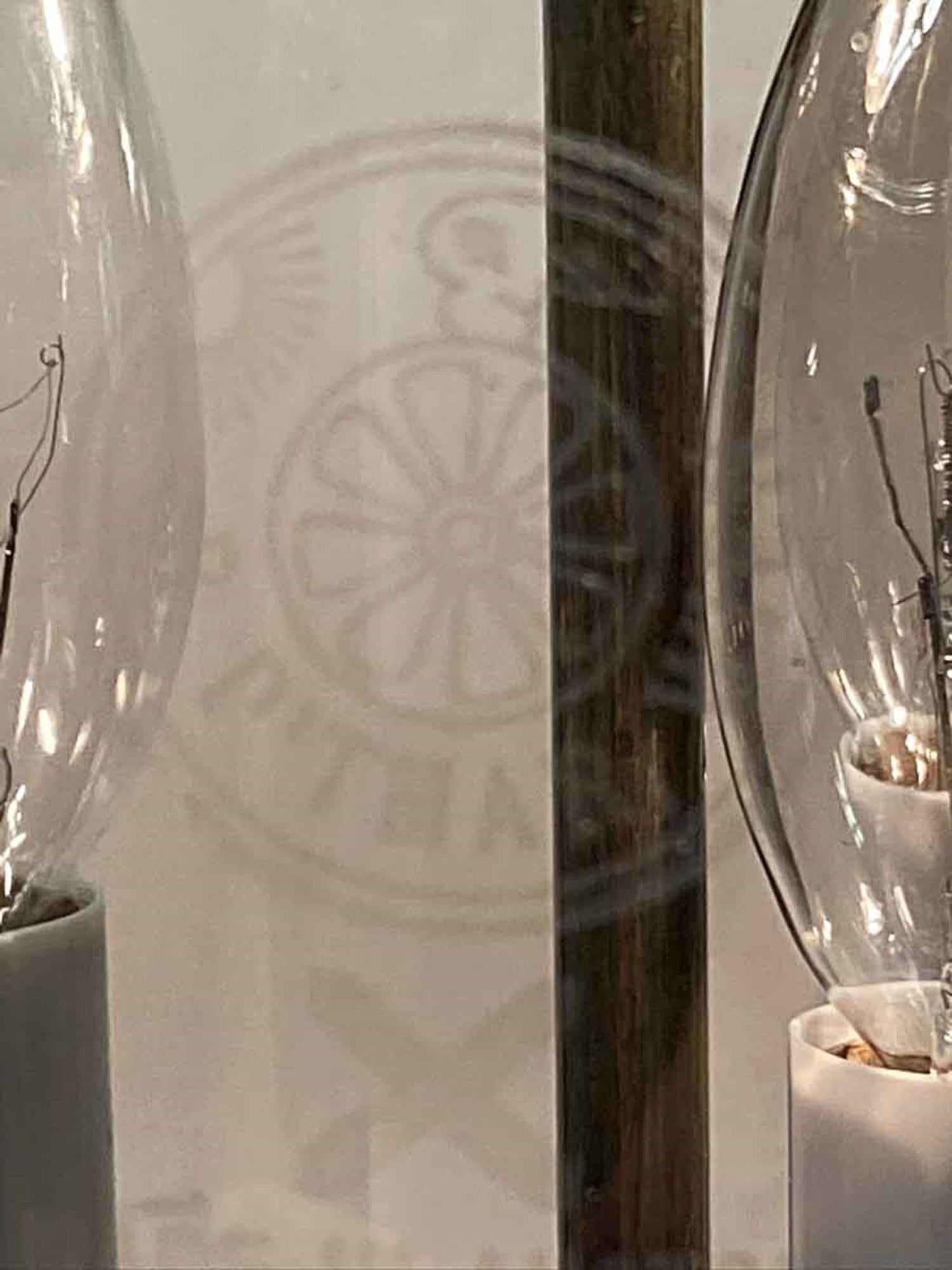 1890s English Clear Bell Jar Pendant Lantern, Originally Whale Oil Light 1