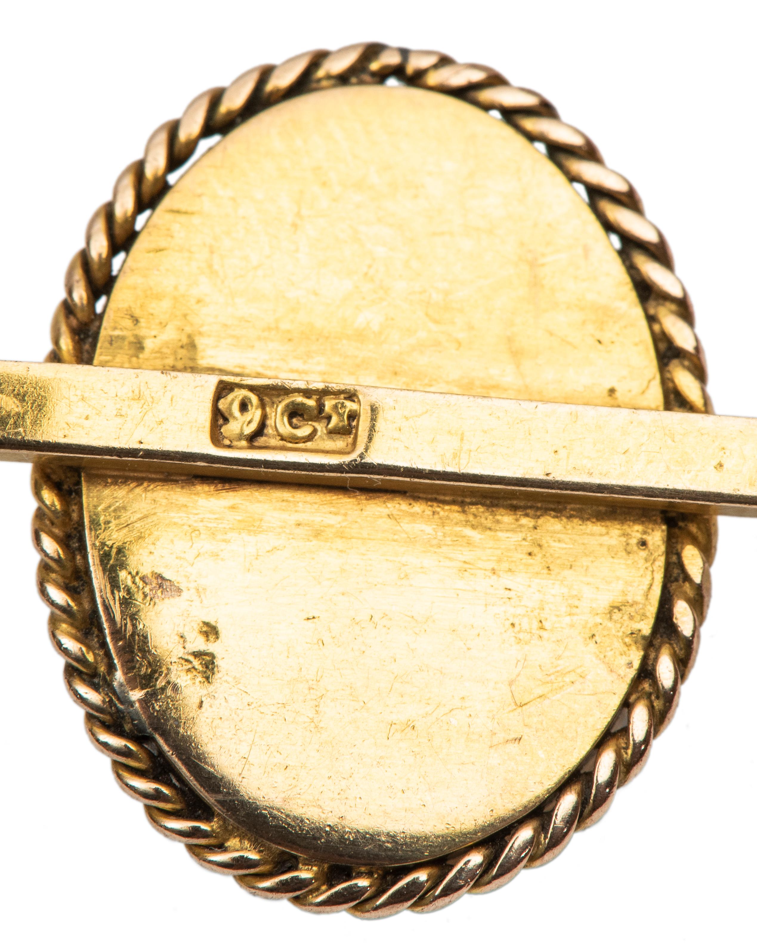 Late Victorian 1890s English Victorian Bull’s Eye Agate Diamond Lapel Pin