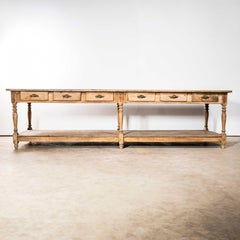 Grande table de drapier d'origine française d'époque 1890, défraîchie