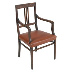 Französische Sessel im Art nouveau-Stil aus handgeschnitztem Nussbaumholz, restauriert und gewachst, 1890er Jahre