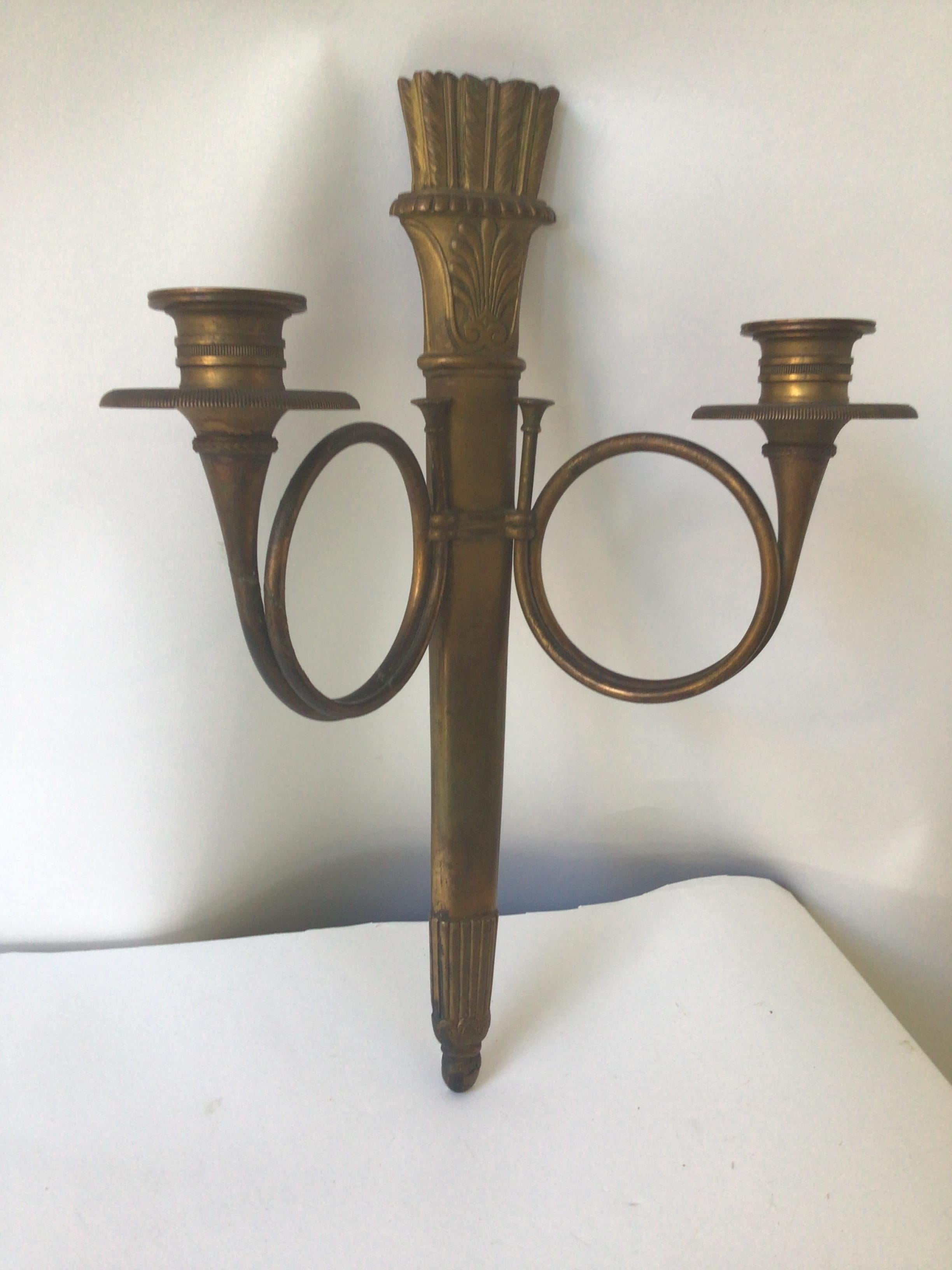 Late 19th Century 1890s, French Empire Bronze Sconces For Sale