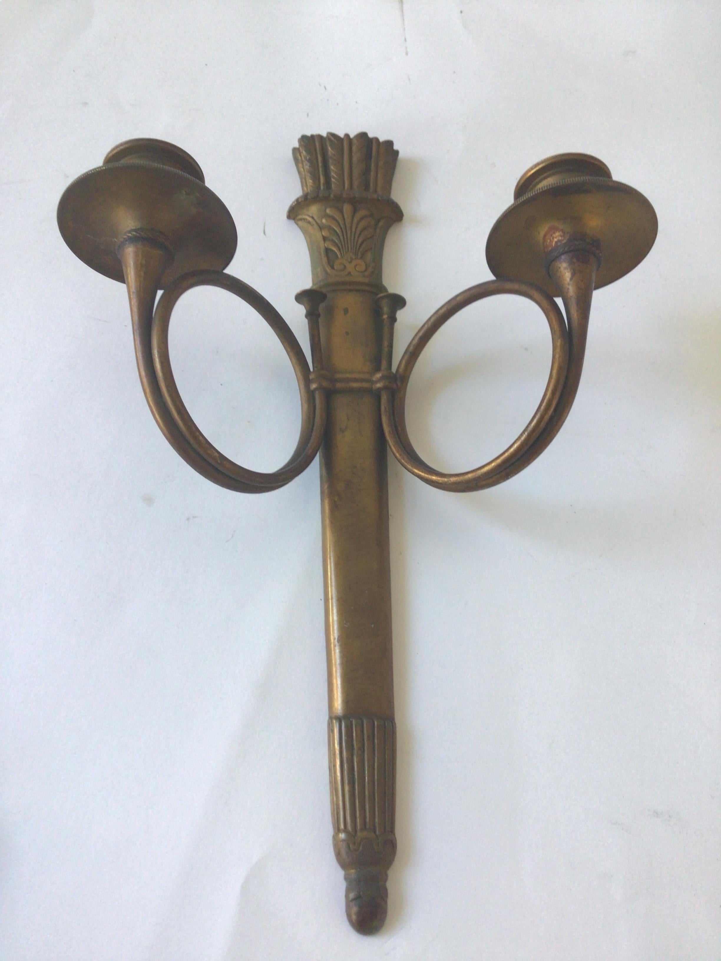 1890s, French Empire Bronze Sconces For Sale 1