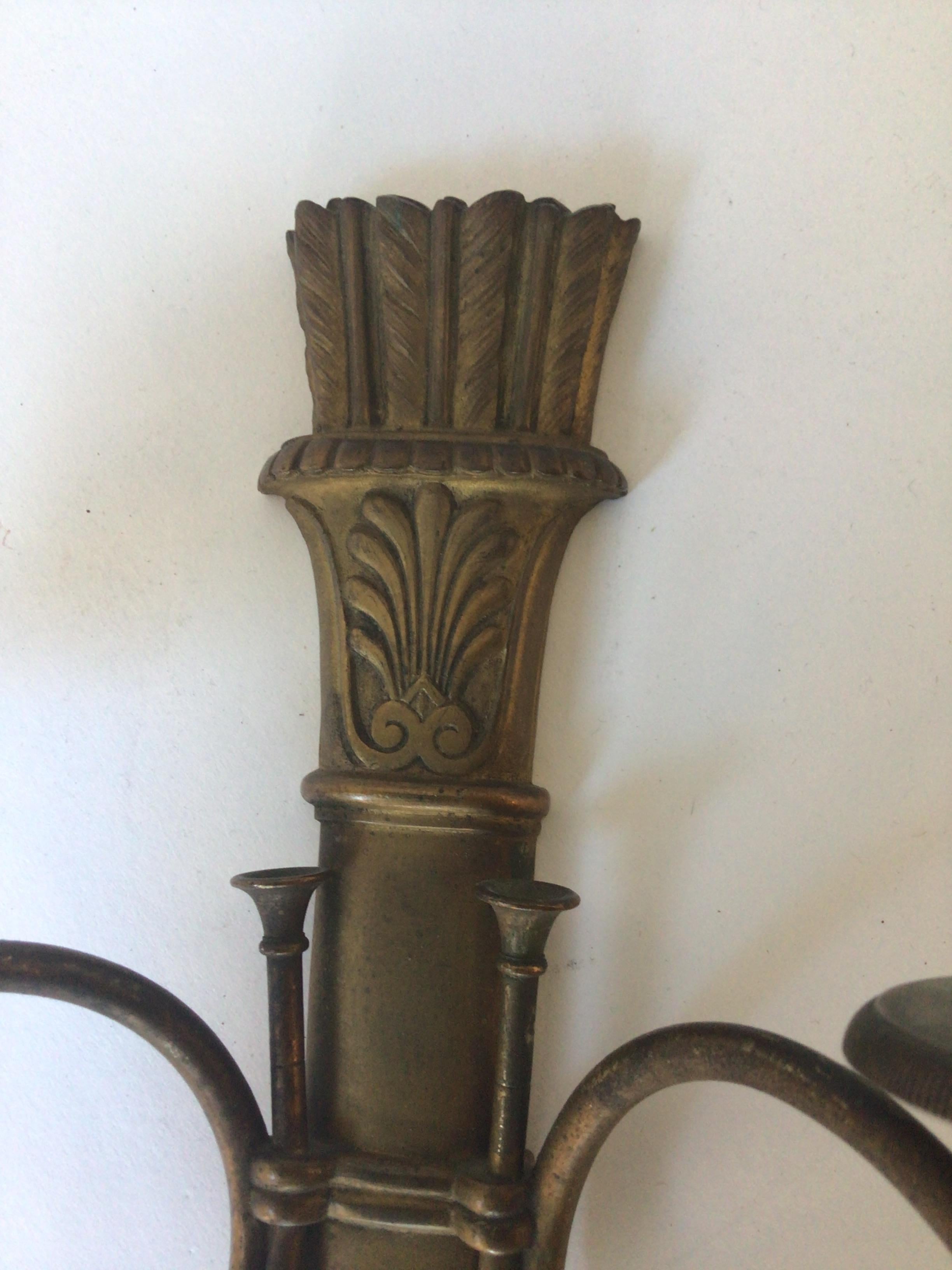 1890s, French Empire Bronze Sconces For Sale 3