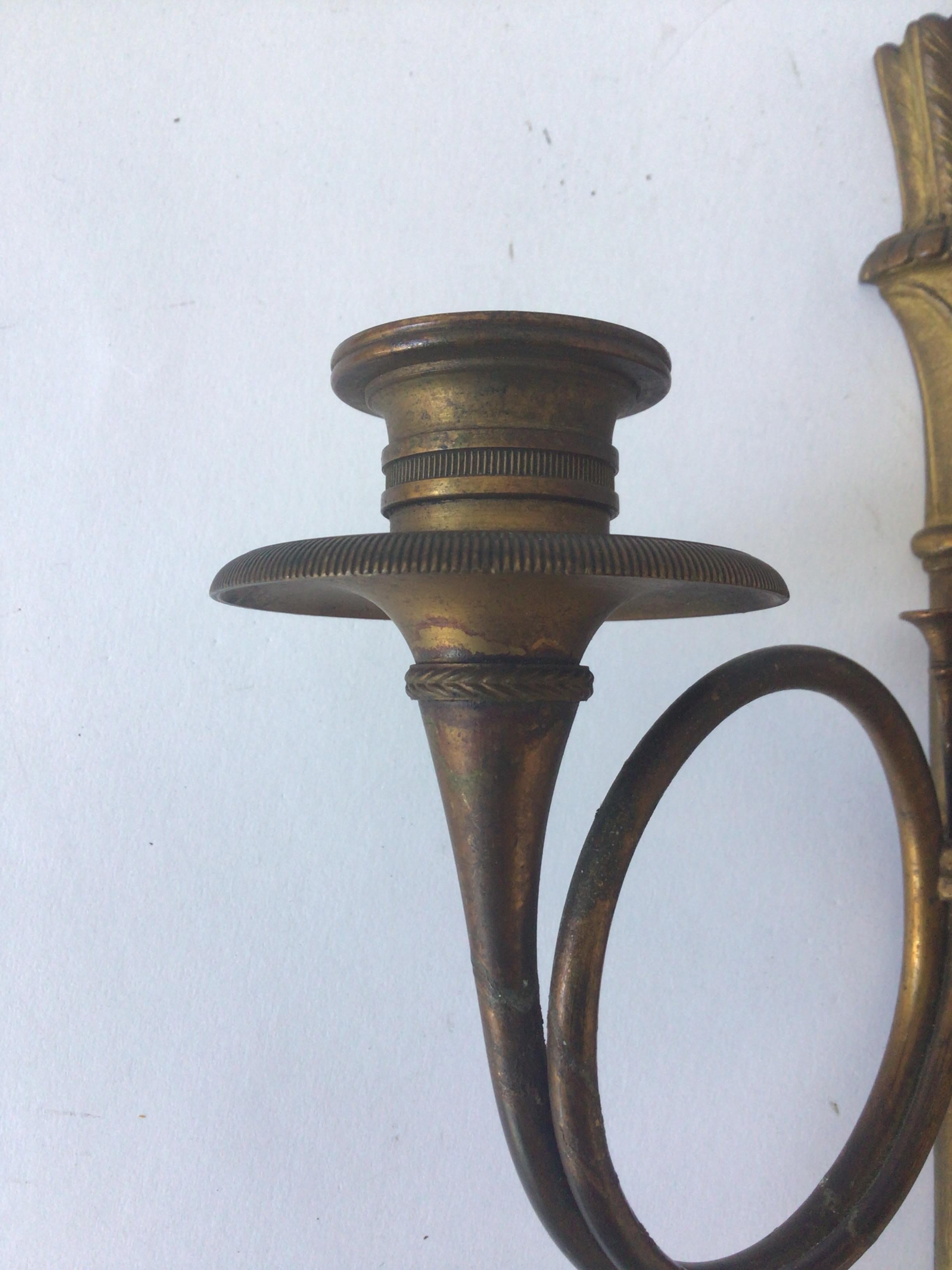 1890s, French Empire Bronze Sconces For Sale 4