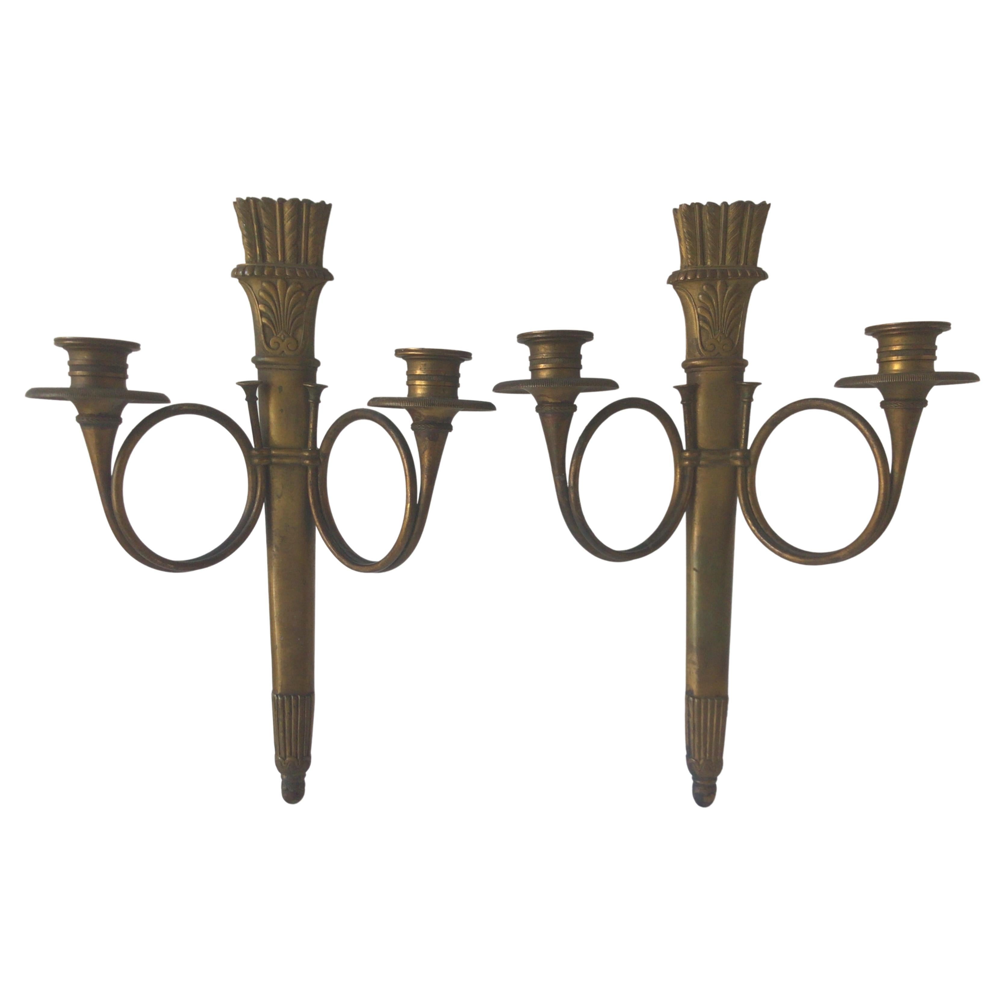 1890s, French Empire Bronze Sconces For Sale