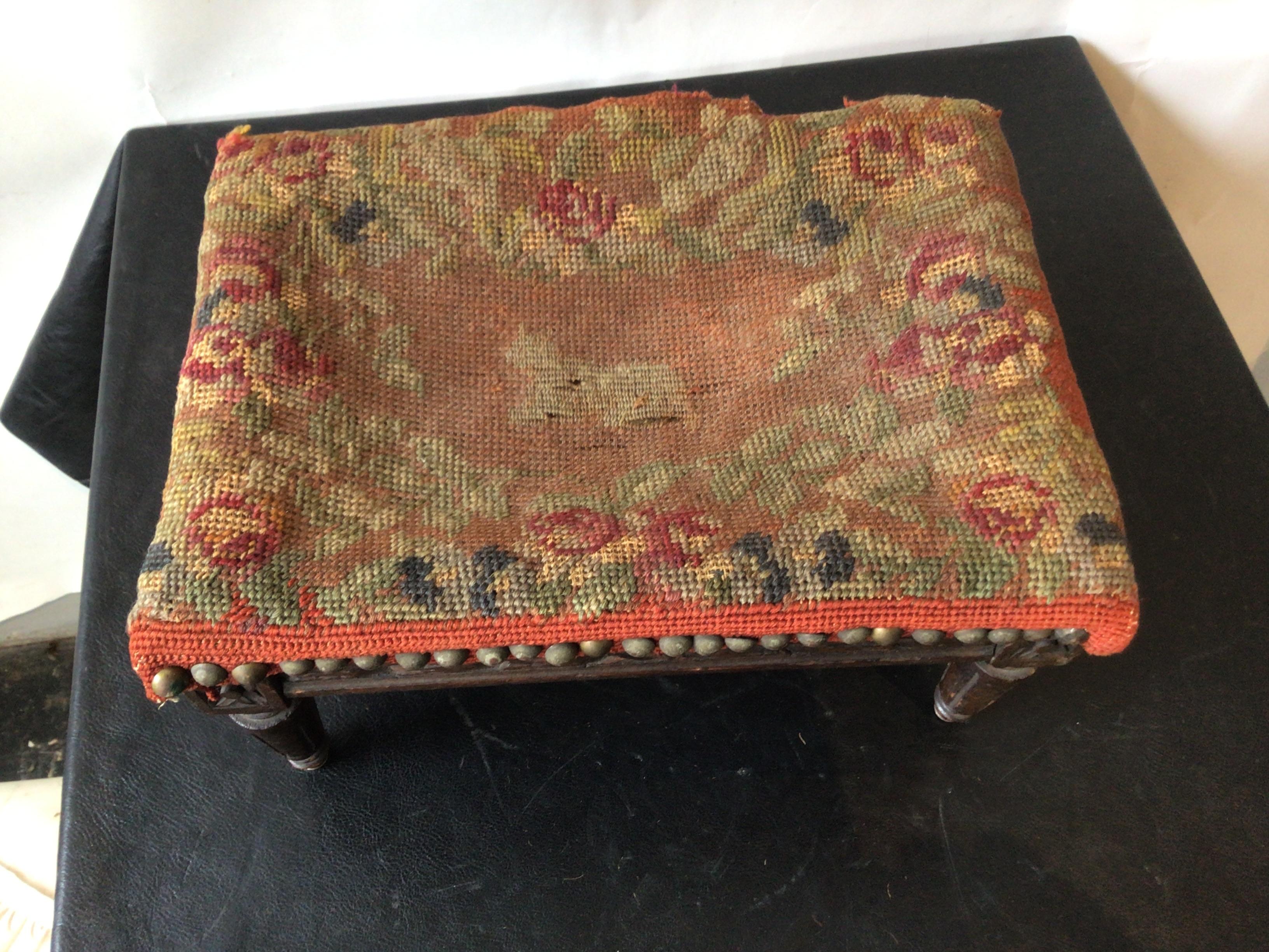 1890s French Louis XVI Footstool For Sale 1