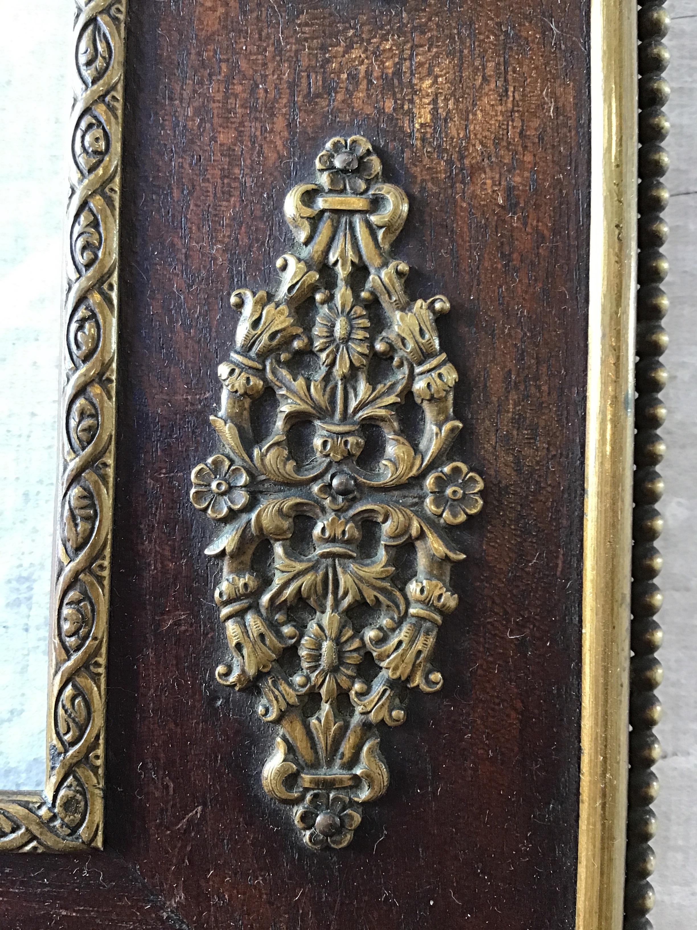 1890s French Neoclassical Wood and Bronze Picture Frame 2