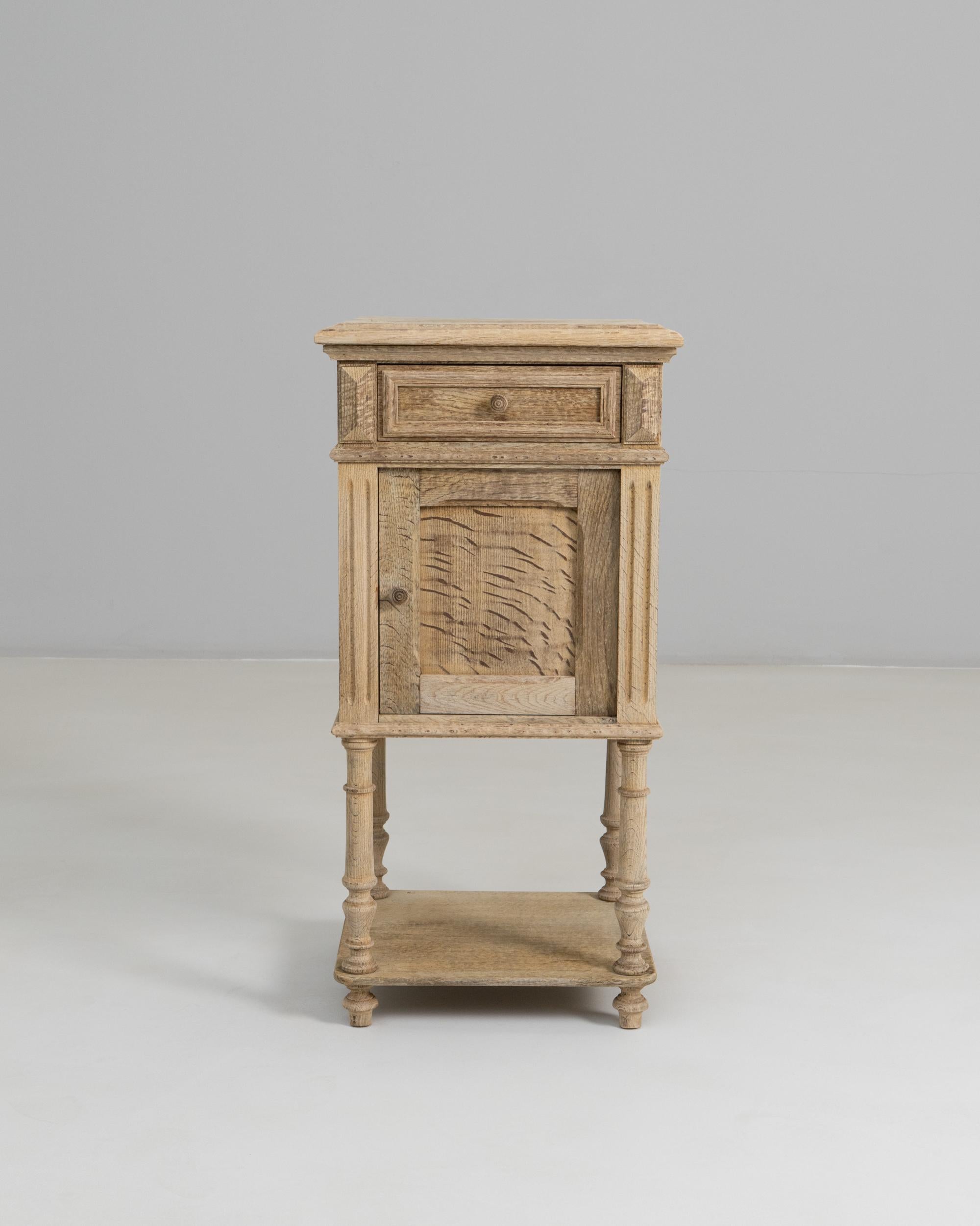 1890s French Oak Bedside Table For Sale 1
