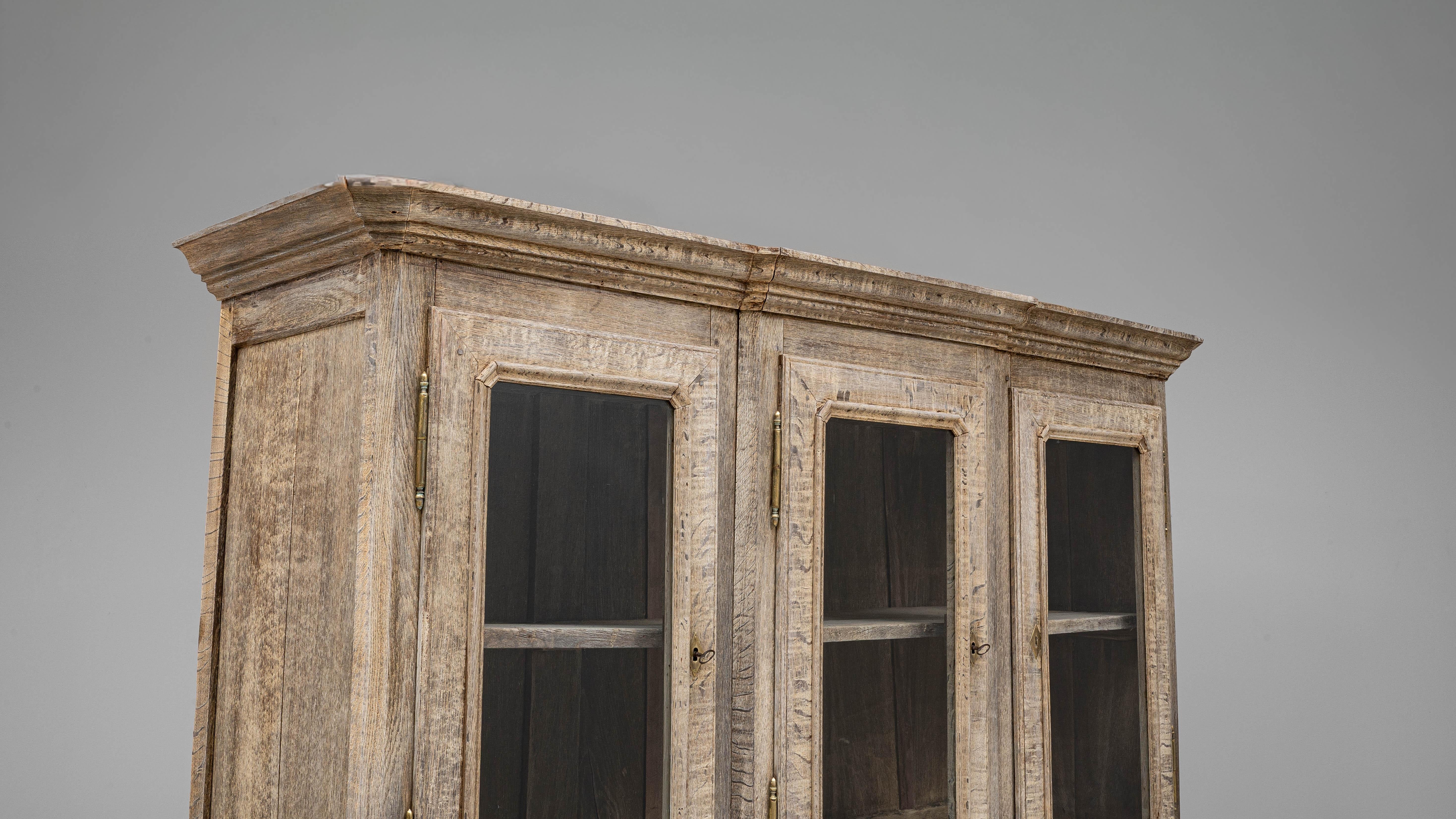 1890er Jahre Französisch Provincial Eiche Vitrine im Angebot 6