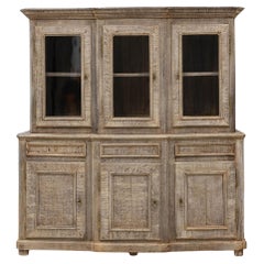 1890er Jahre Französisch Provincial Eiche Vitrine