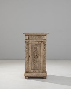 1890s French Renaissance Revival Oak Bedside Table With Drawer