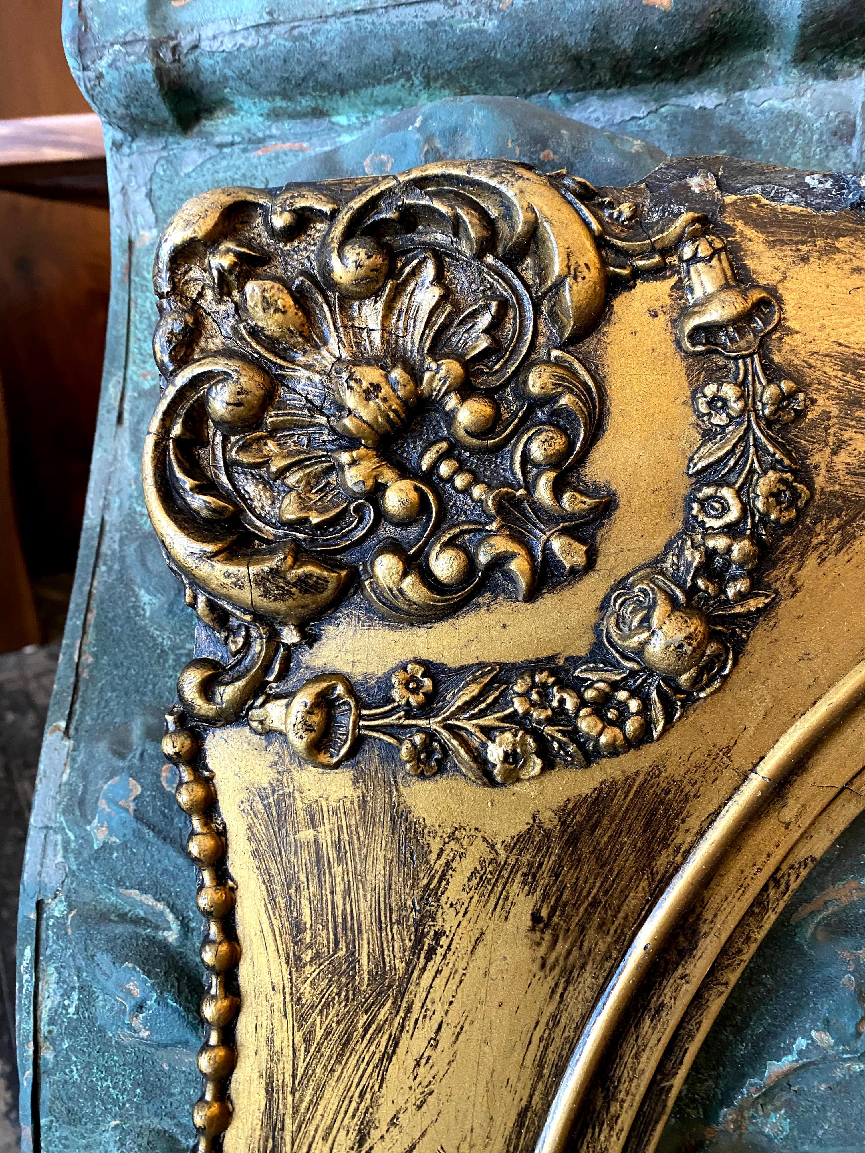 1890s French style carved wooden frame with an oval opening in overall good condition, with some wear from age and use. No glass. This can be seen at our 302 Bowery location in NoHo in Manhattan.