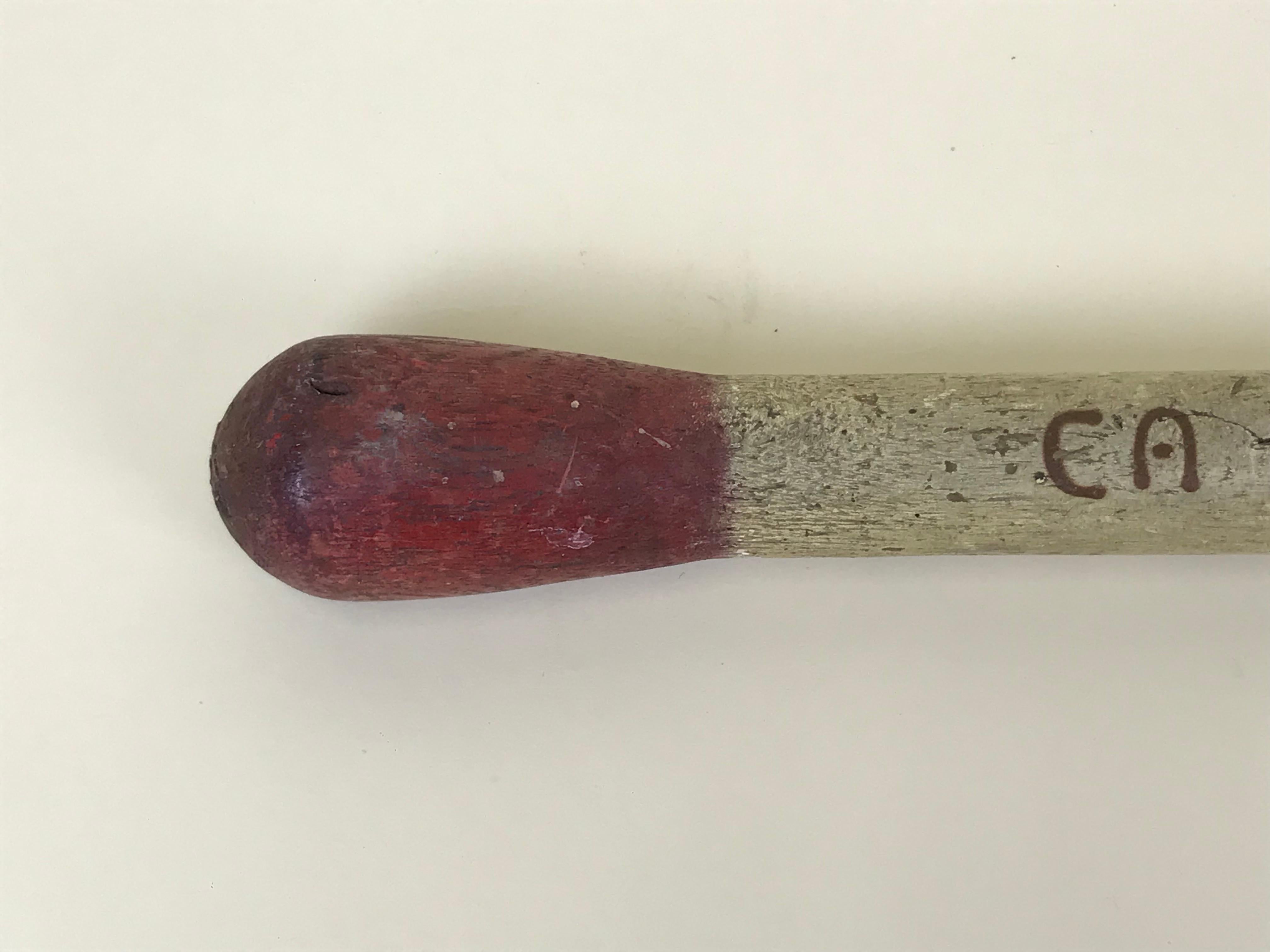 Victorian 1890s French Wooden Stick Shaped like a Matchstick with Motto, Ça Va Chauffer