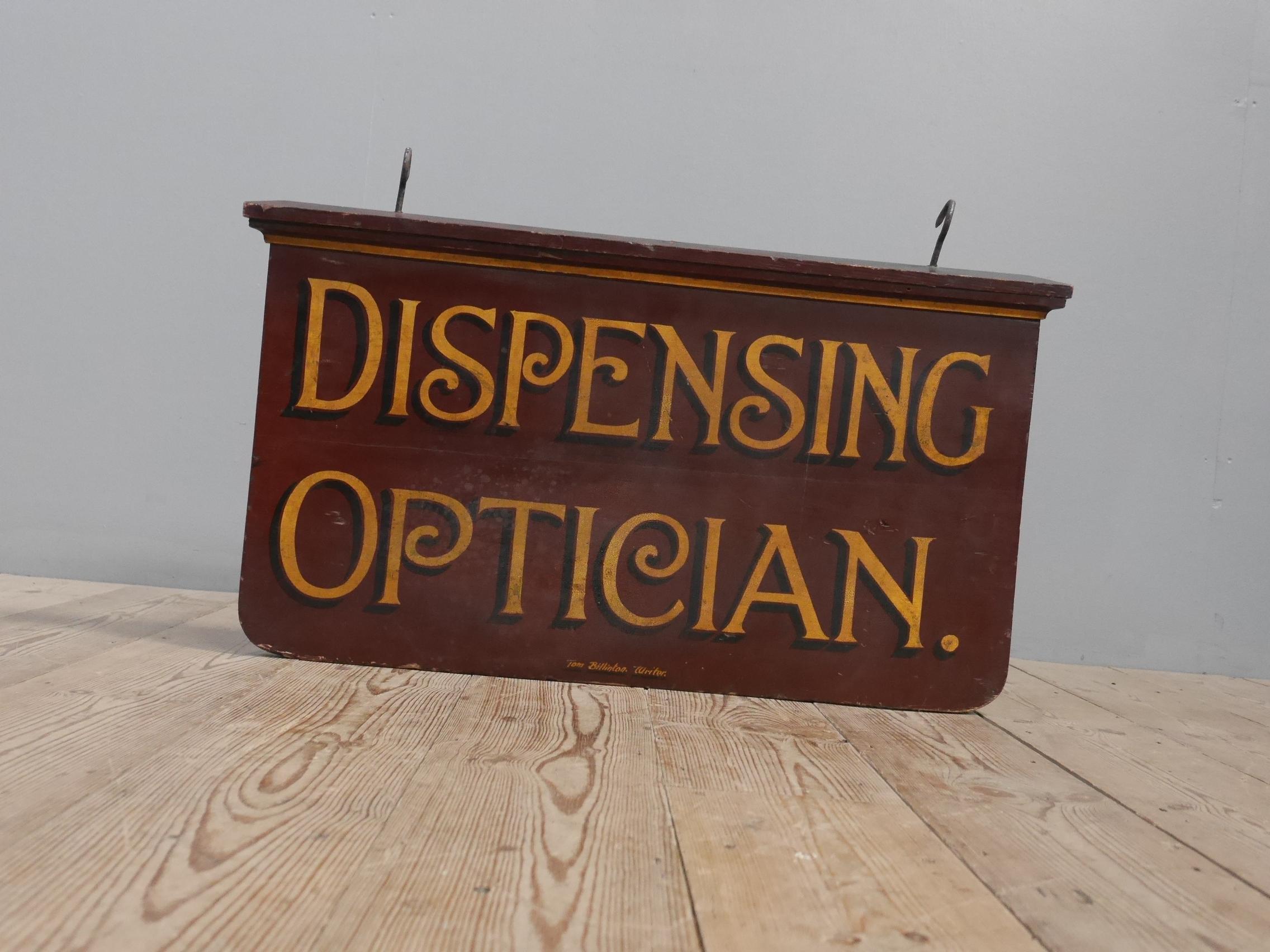 1890's Gilt Dispensing Optician's Trade Sign In Good Condition In Downham Market, GB