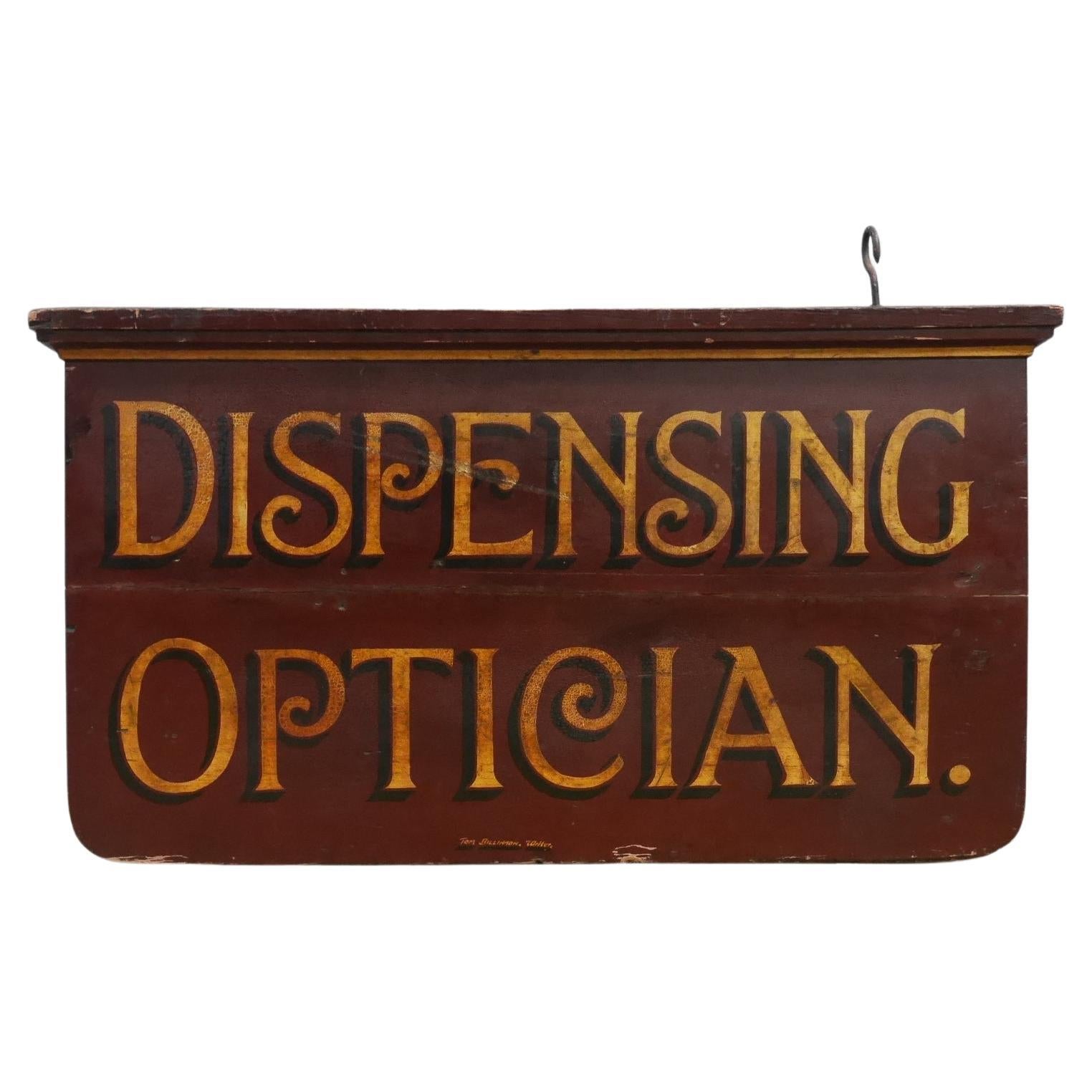 1890's Gilt Dispensing Optician's Trade Sign