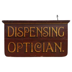Antique 1890's Gilt Dispensing Optician's Trade Sign