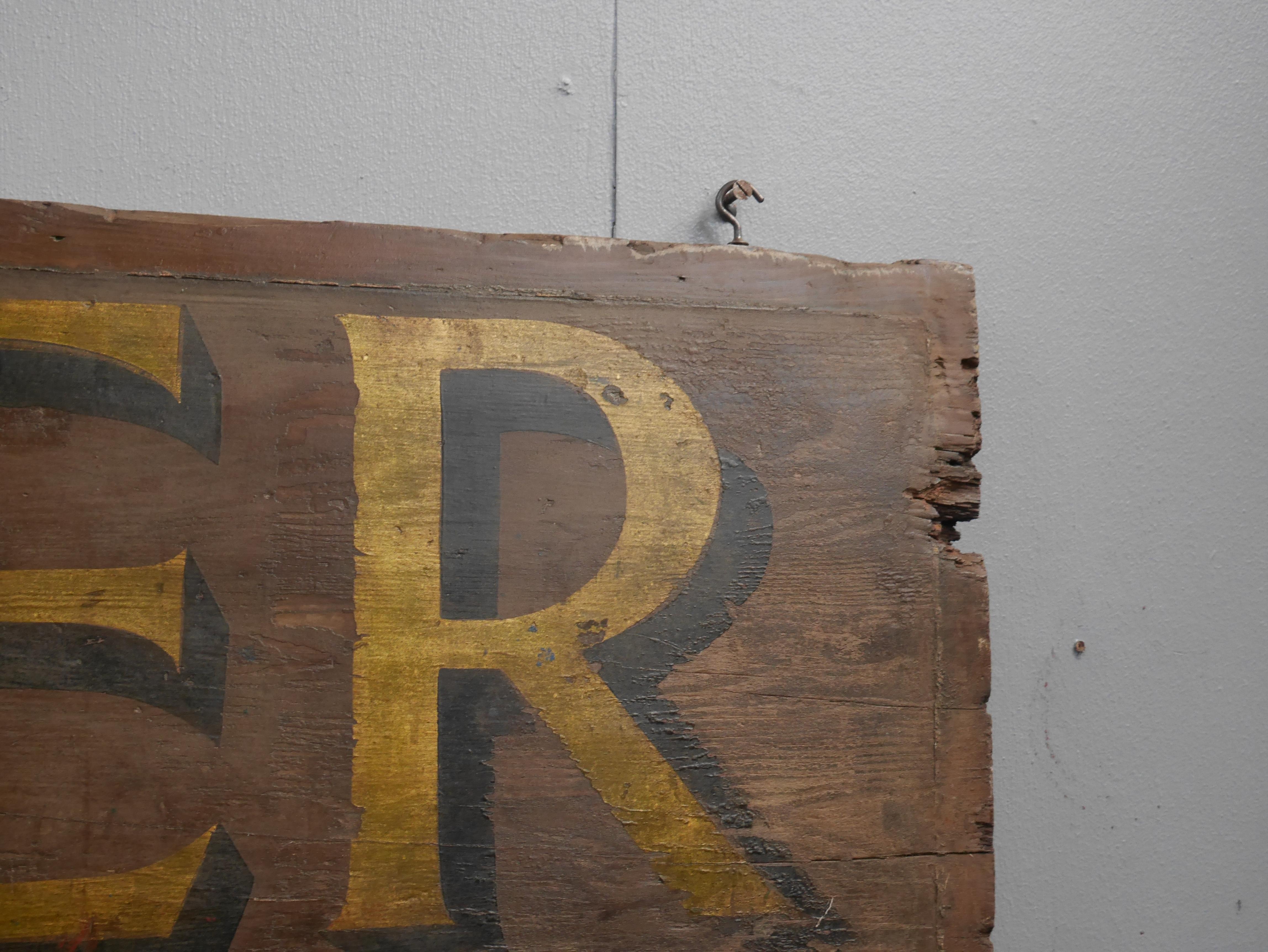 1890's Gilt Painted Timber Printer's Trade Sign For Sale 3