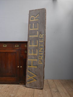 1890's Gilt Painted Timber Printer's Trade Sign