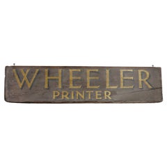 1890's Gilt Painted Timber Printer's Trade Sign