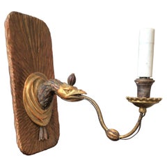 1890s Gilt Wood Eagle Sconce