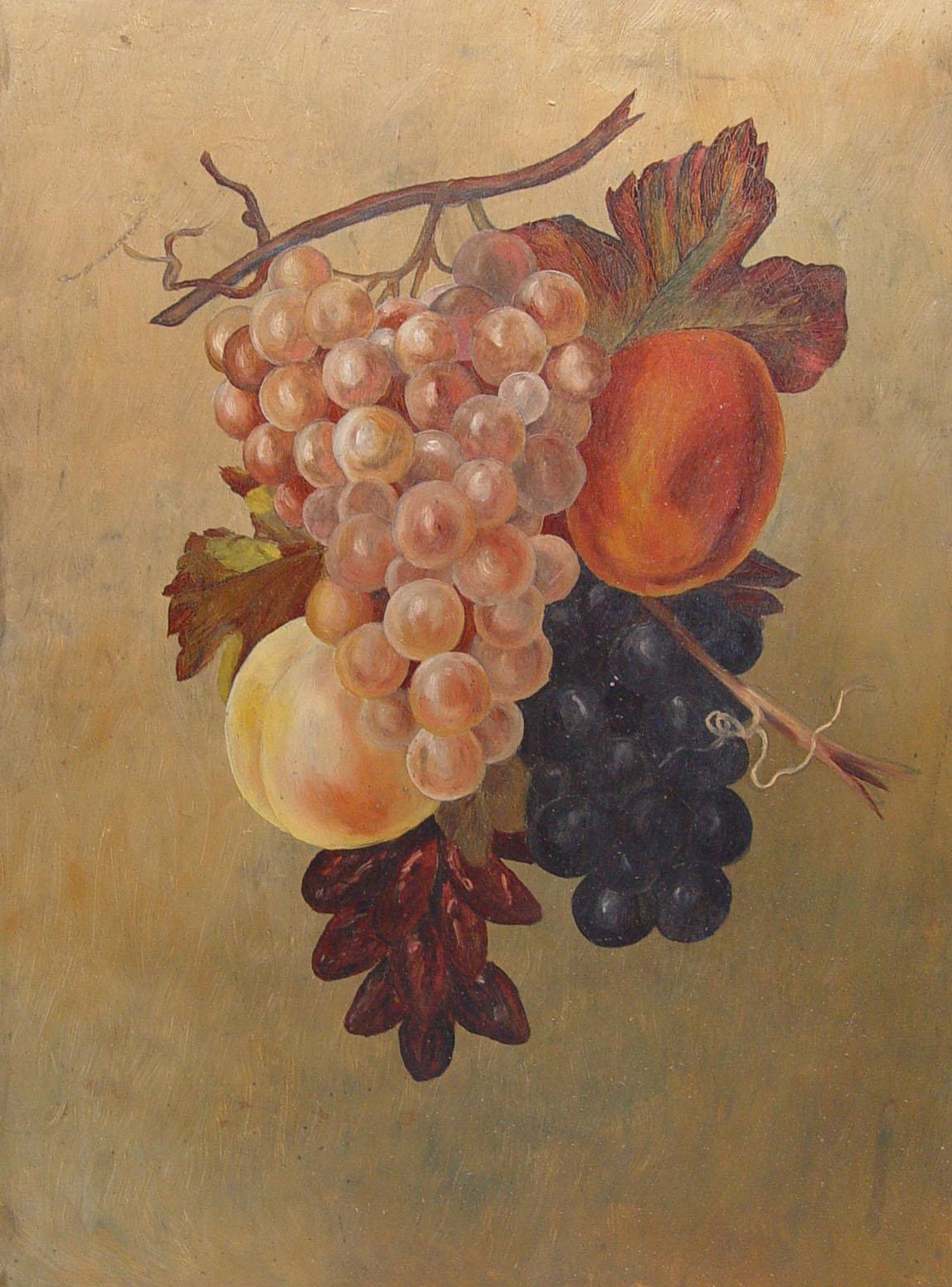 Victorian 1890s Grapes & Peaches Painting