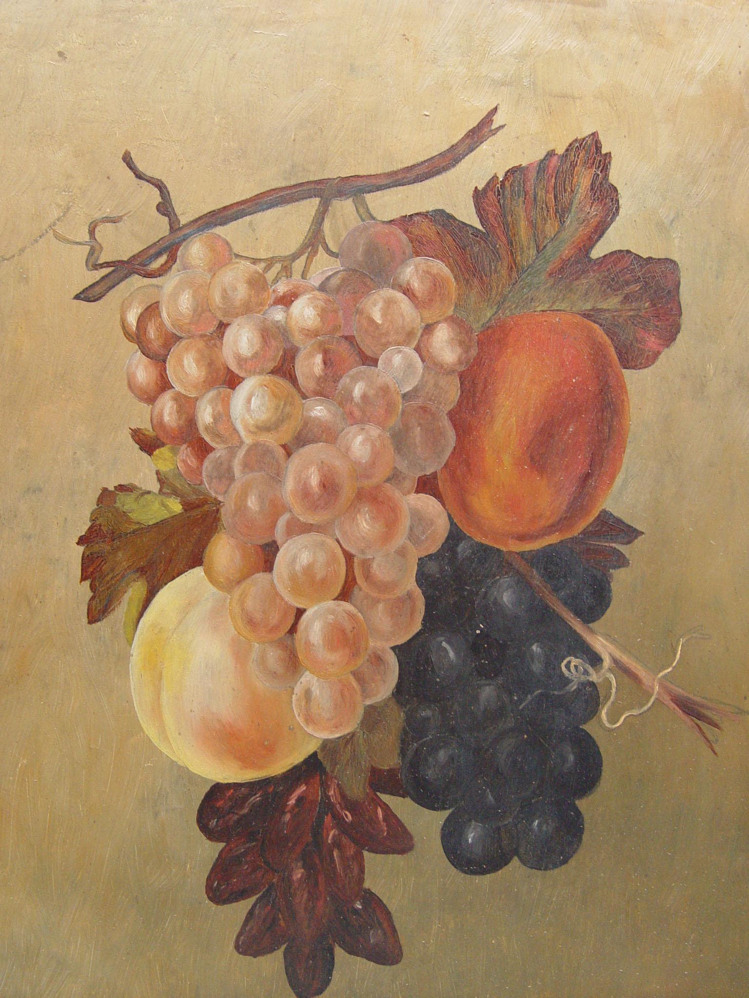 American 1890s Grapes & Peaches Painting