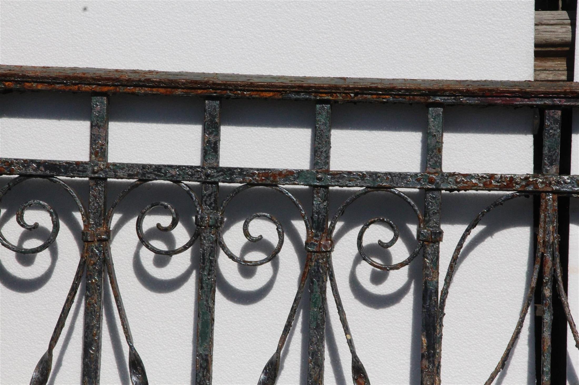 Decorative piece of wrought iron railing with detailed turns and curls from the 1890s. This can be seen at our 400 Gilligan St location in Scranton, PA.