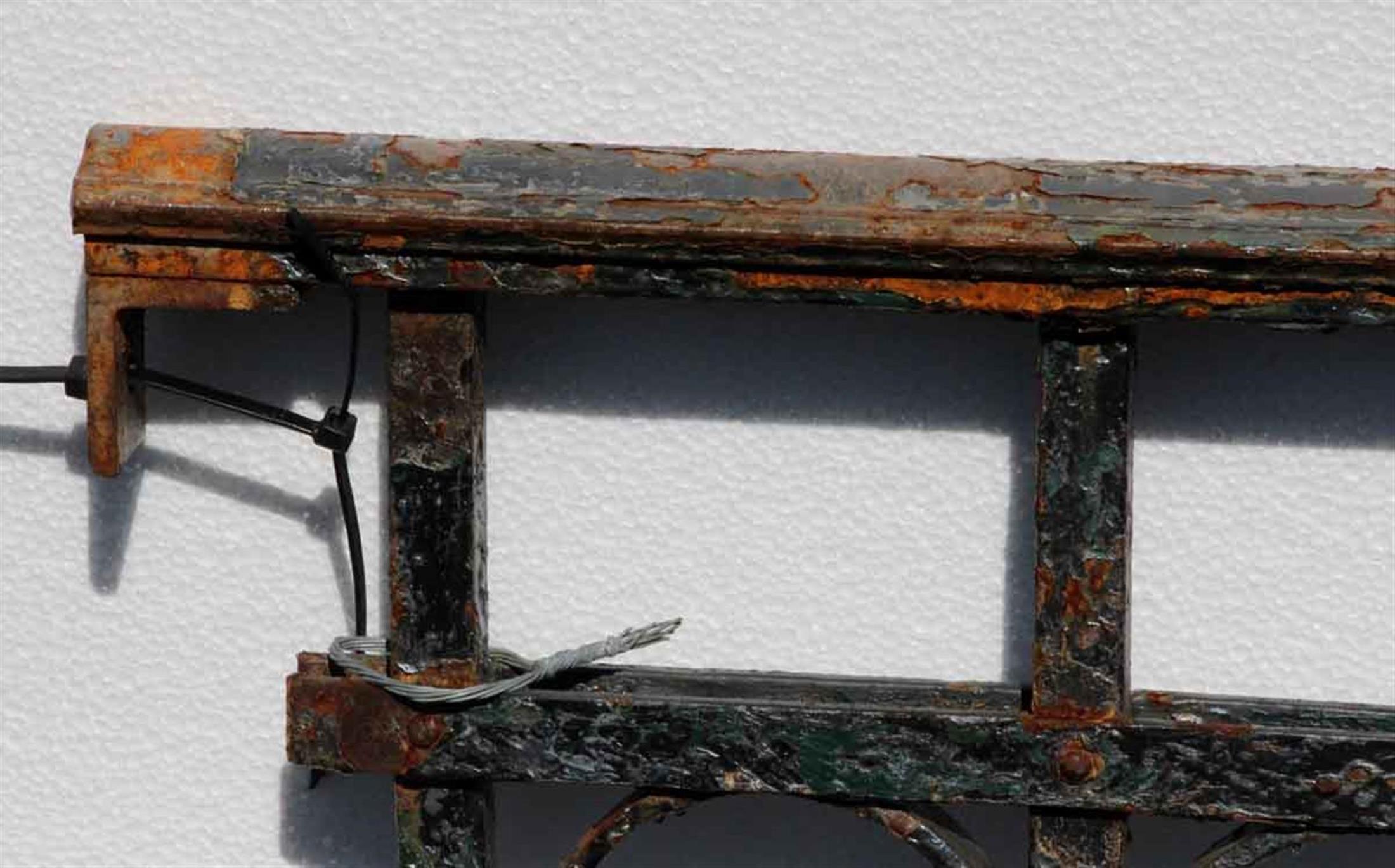 American 1890s Hand-Wrought Iron Balcony Railing with Detailed Turns and Curls