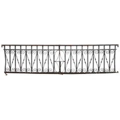 1890s Hand-Wrought Iron Balcony Railing with Detailed Turns and Curls