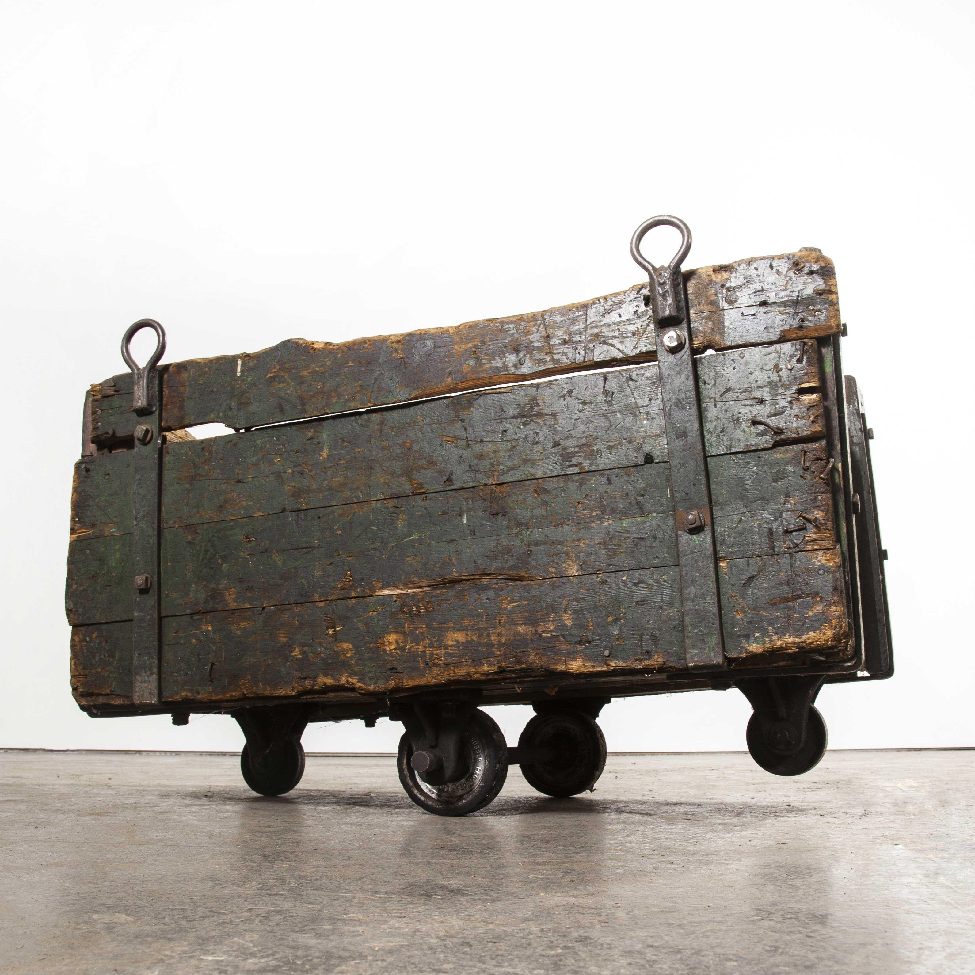 1890s Heavy Industrial Box Trolley For Sale 4