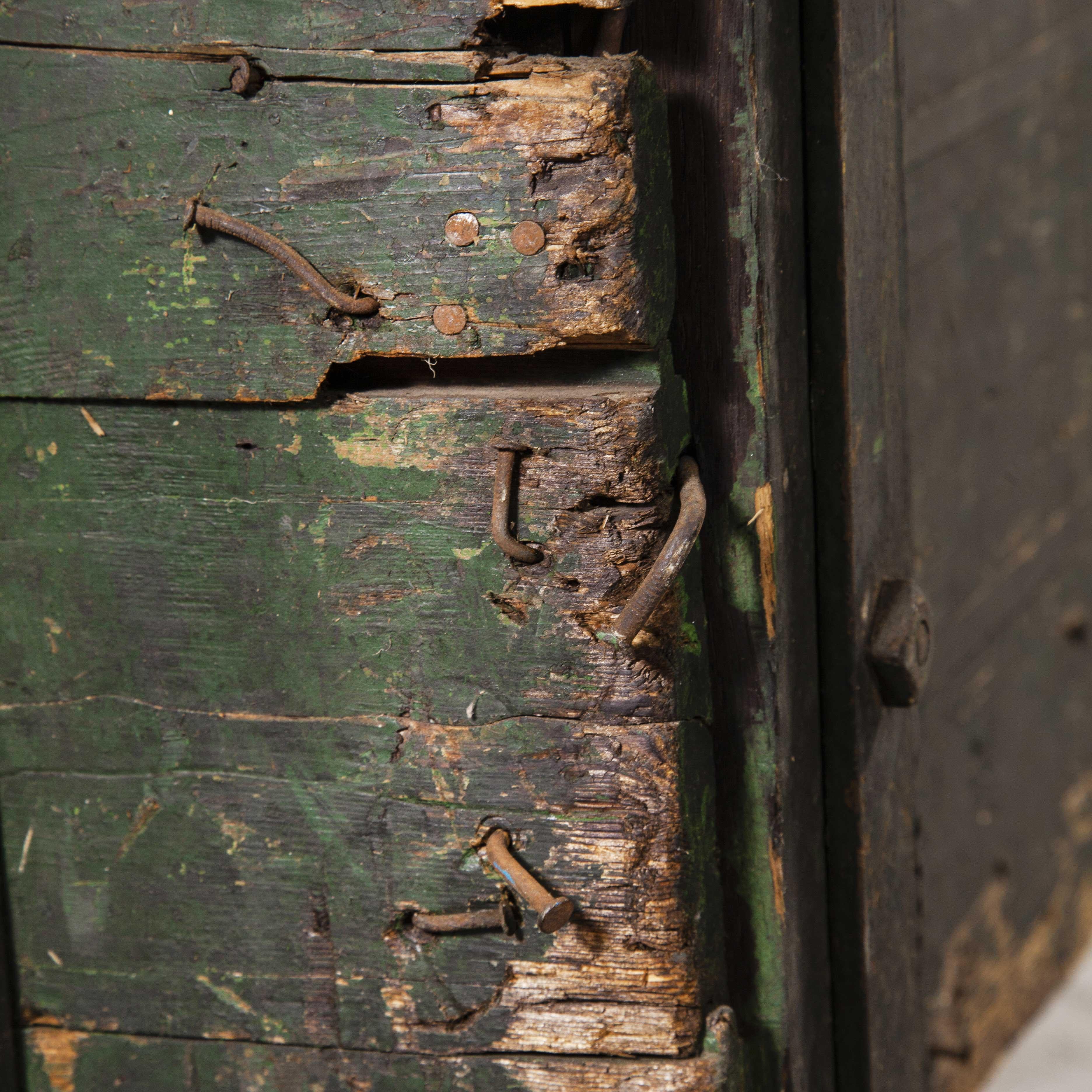 1890s heavy industrial box trolley. We were recently contacted about the clearance of an old textile mill West of Leeds, the mill had stopped working as a textile mill many years ago and was now refurbishing electronic components. Hidden at the back