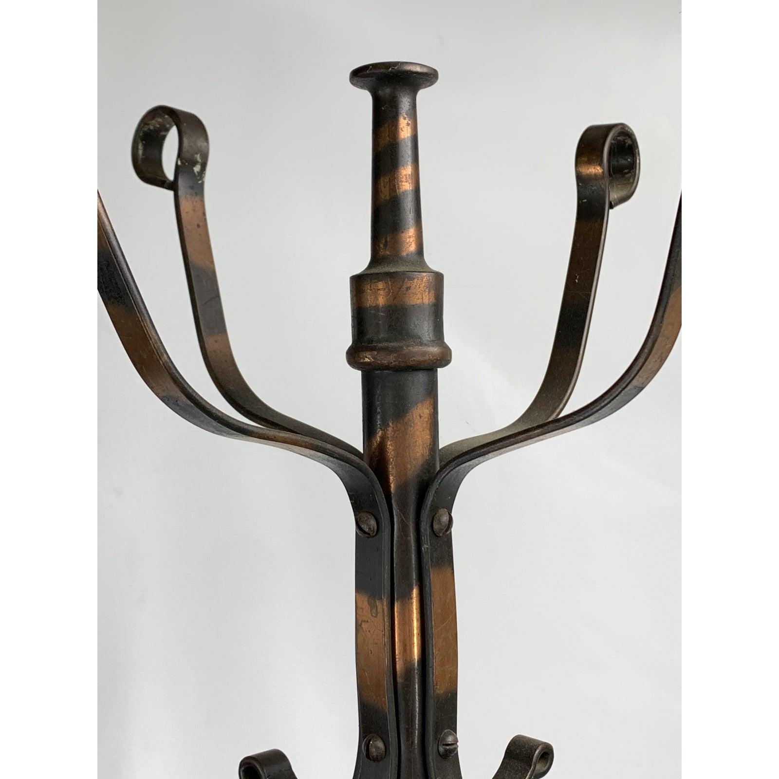 1890s high quality castiron/copper coat rack.