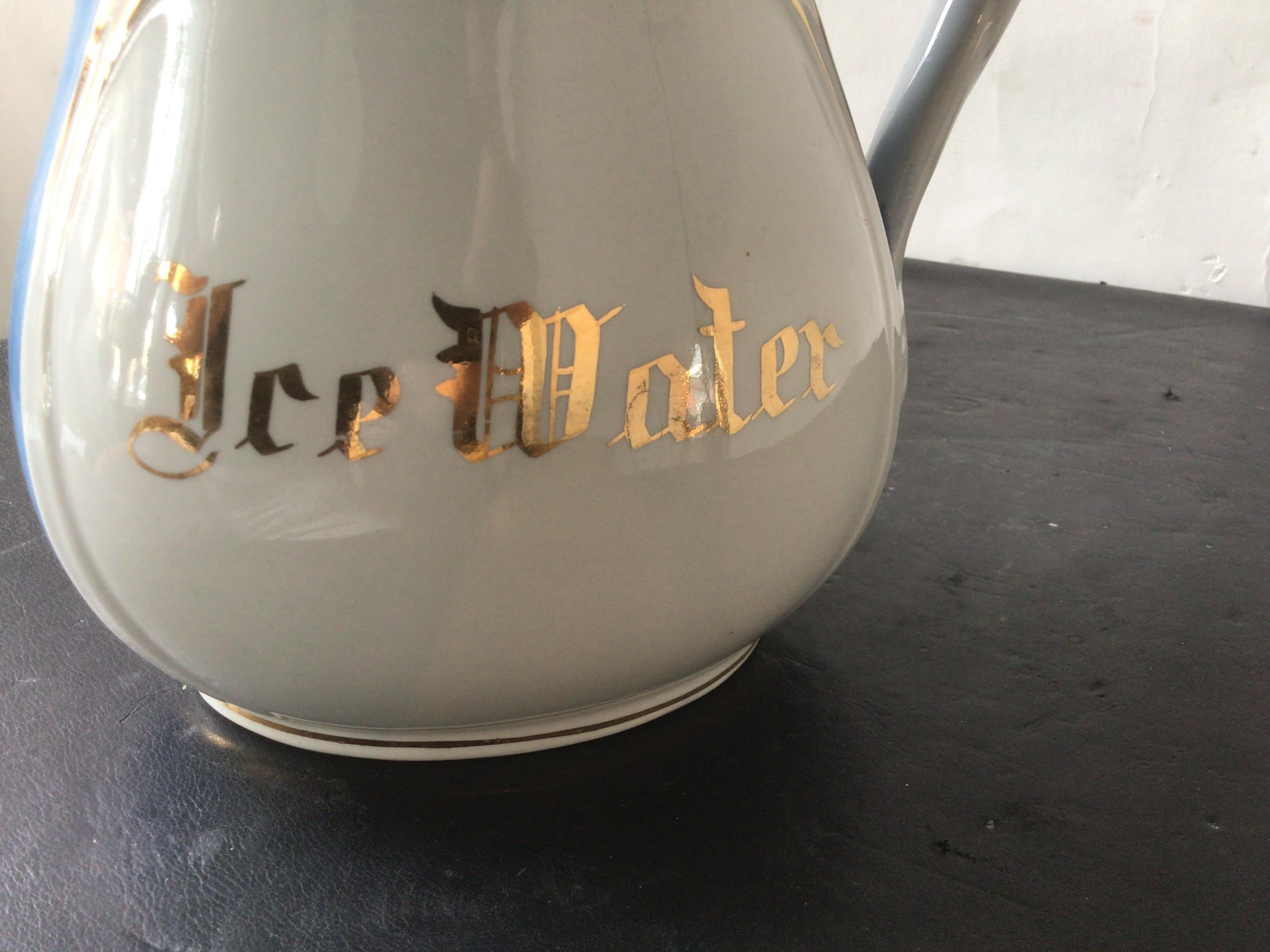 1890s Ironstone Water Pitcher For Sale 2