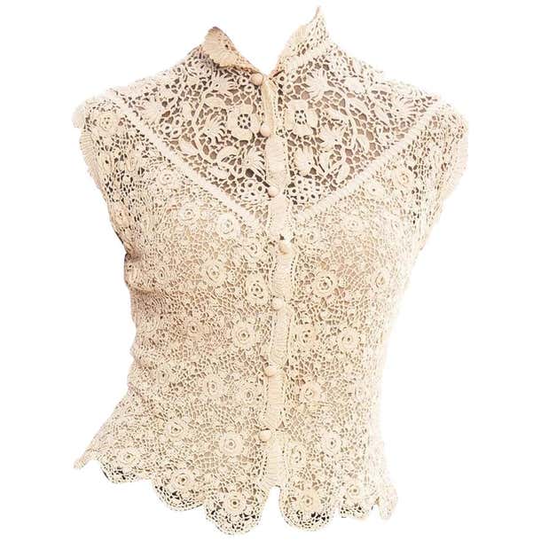 1890S Lace Victorian Irish Crochet Top For Sale at 1stDibs | crochet ...
