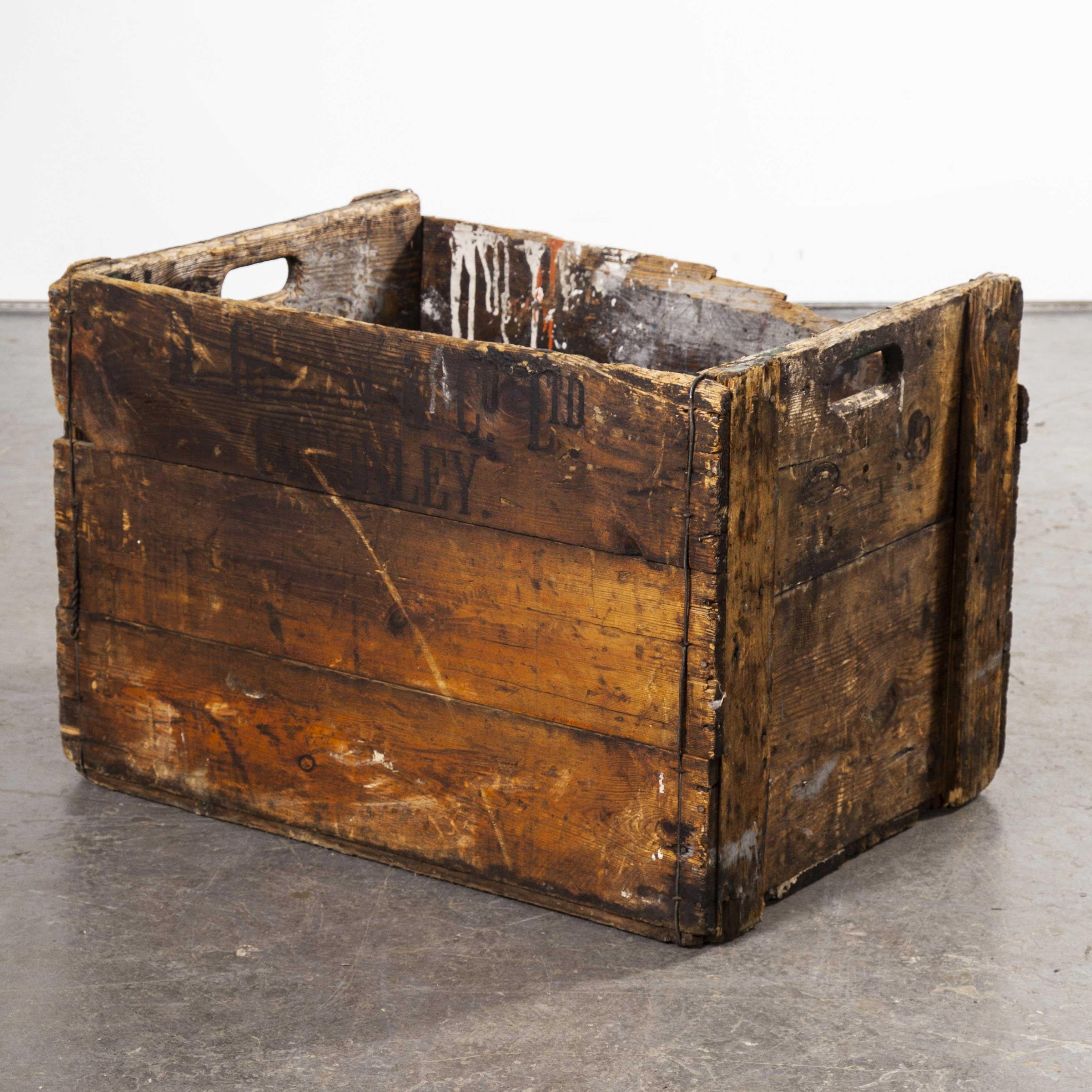 Late 19th Century 1890s Large Mill Decorative Pine Crate 'Crate 4'
