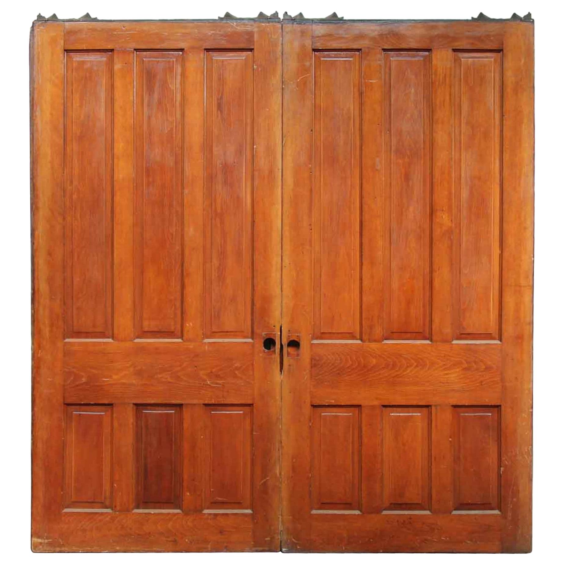 1890s Large Scale Antique Pocket Double Doors Six Panels Each