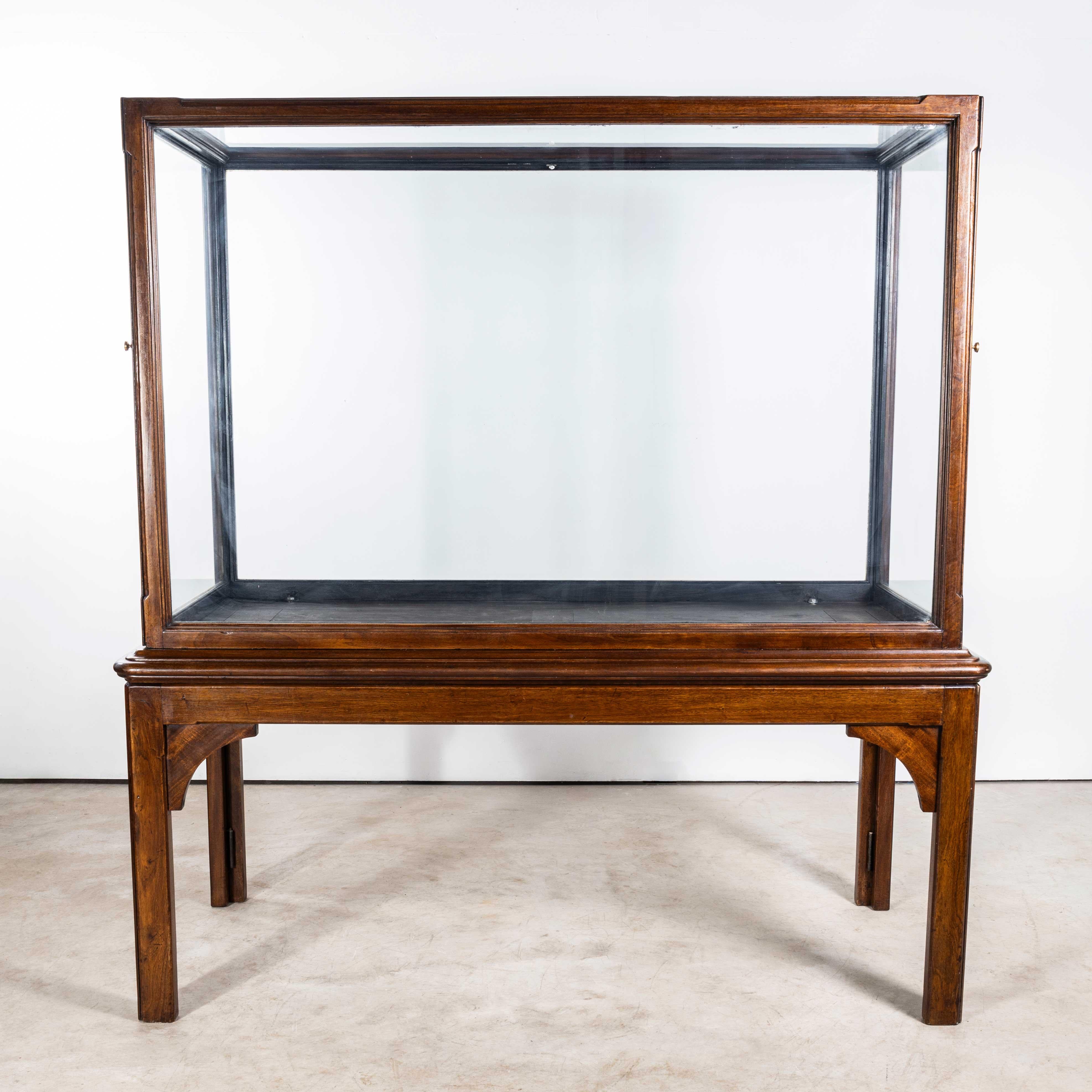 English 1890's Large Victorian Mahogany Museum Display Case For Sale