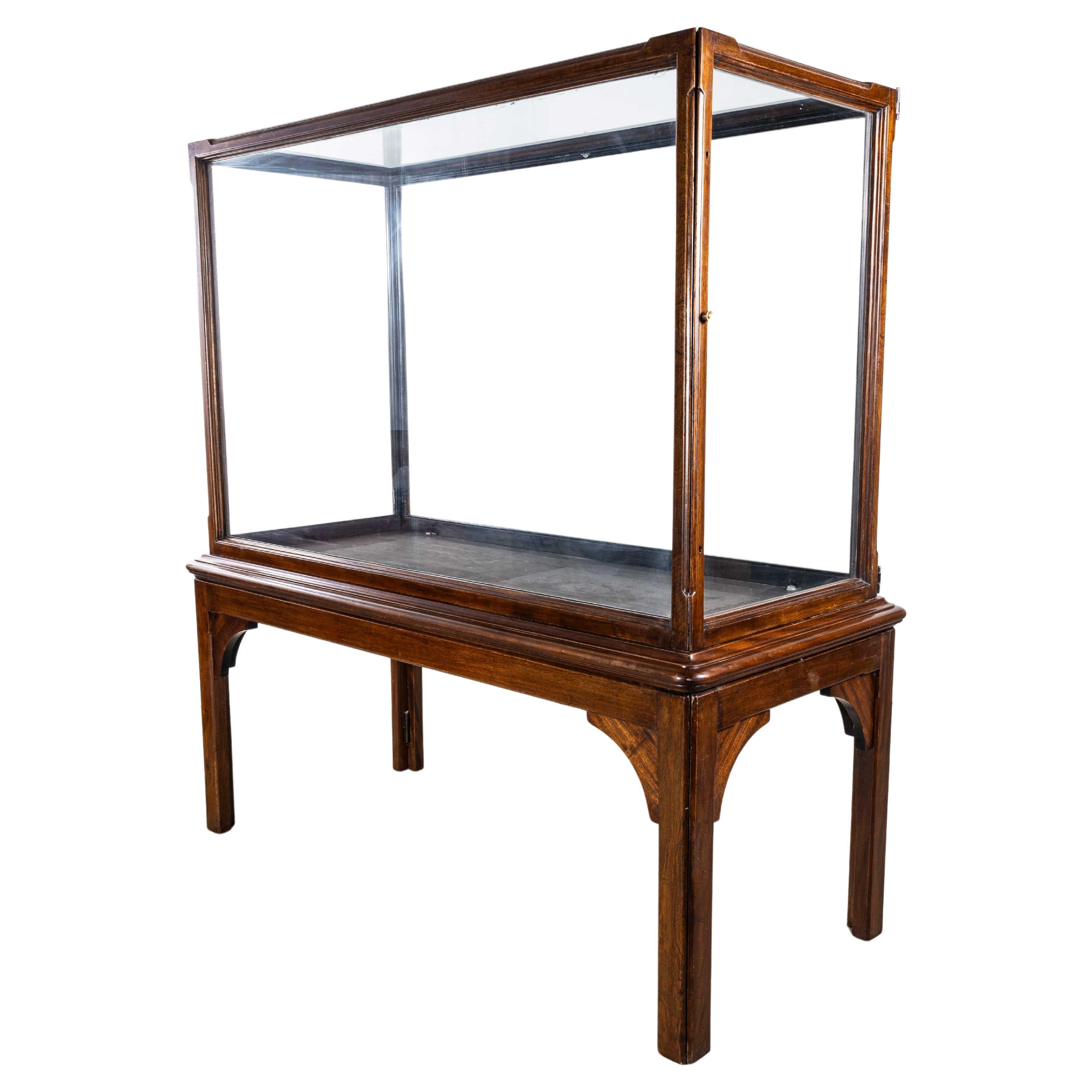 1890's Large Victorian Mahogany Museum Display Case For Sale