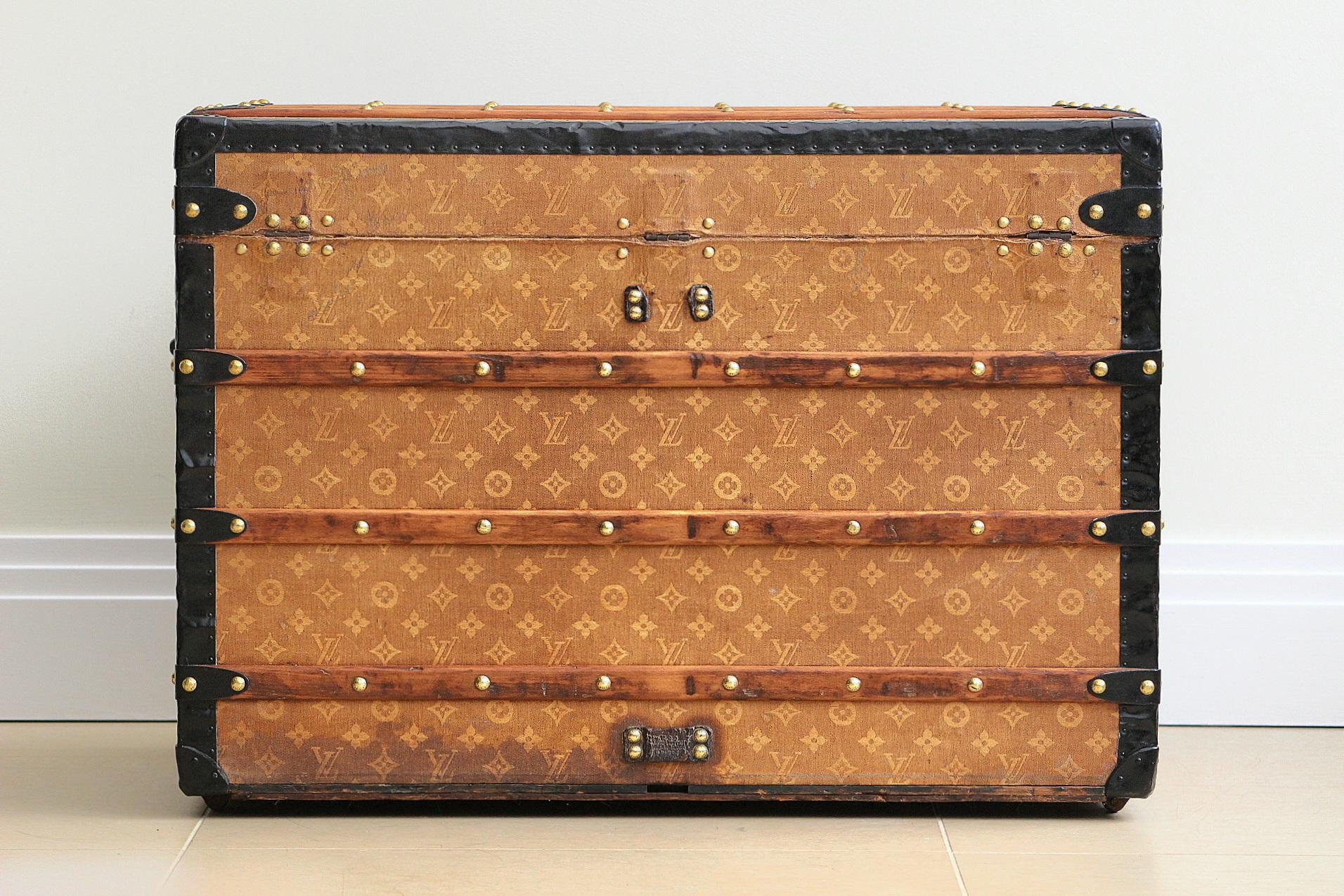 Louis Vuitton Courier Koffer aus gewebtem Segeltuch mit Monogramm aus den 1890er Jahren im Angebot 2
